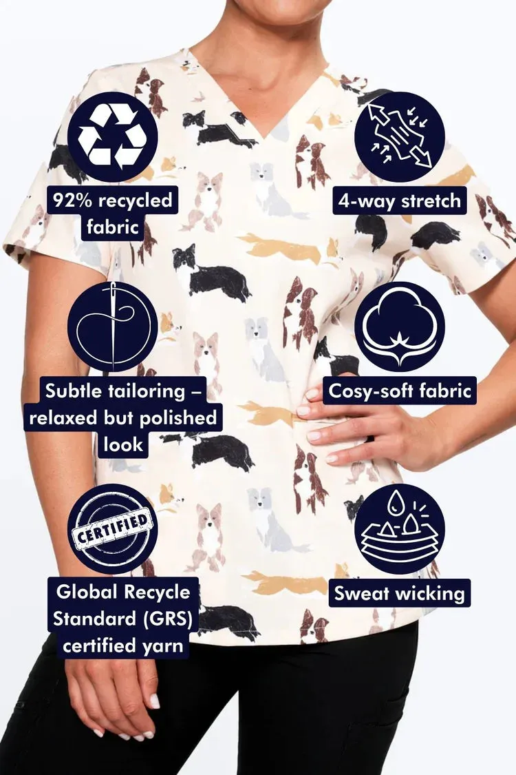 Border Collies - Women's Scrub Top