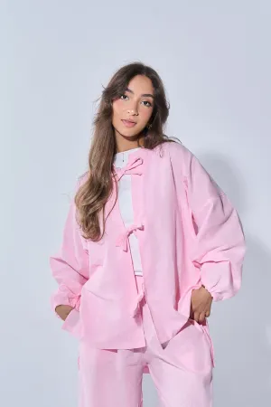 Bow Shirt In Light Pink