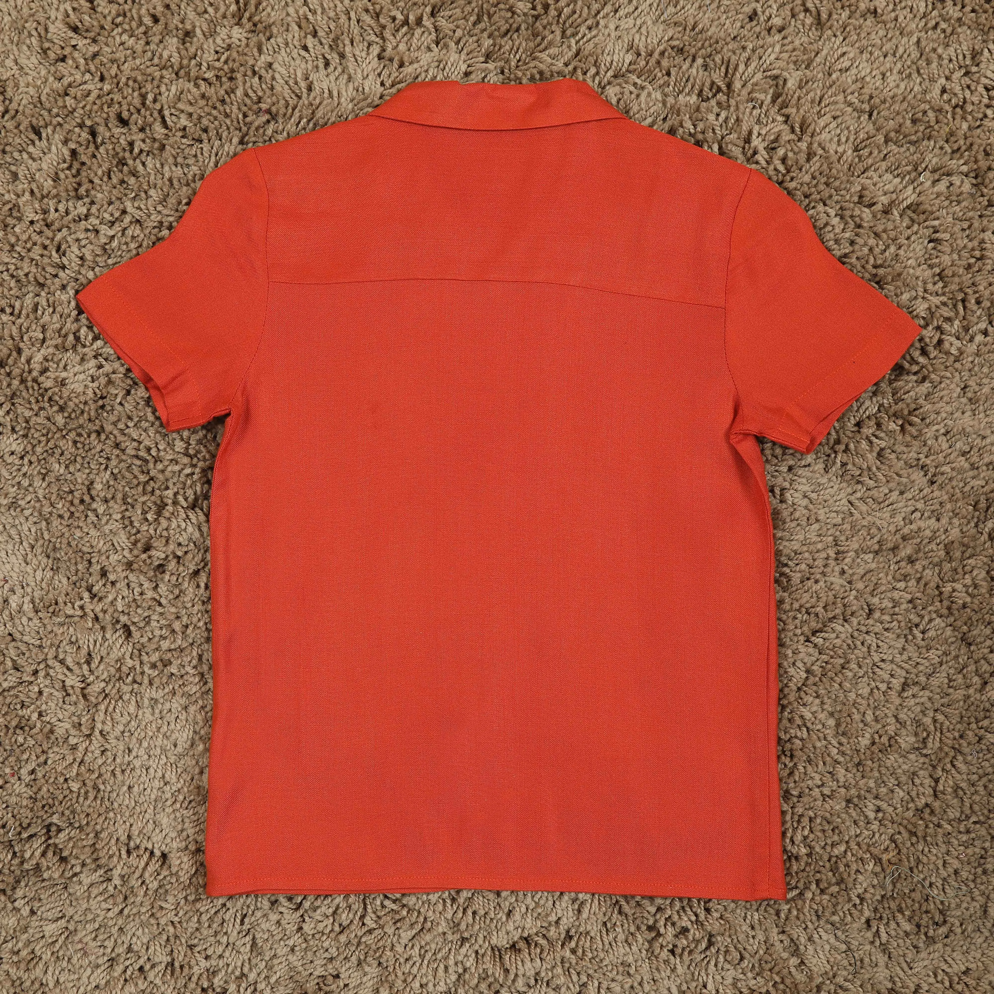 Boys Embroidery Shirt Vermillion Orange