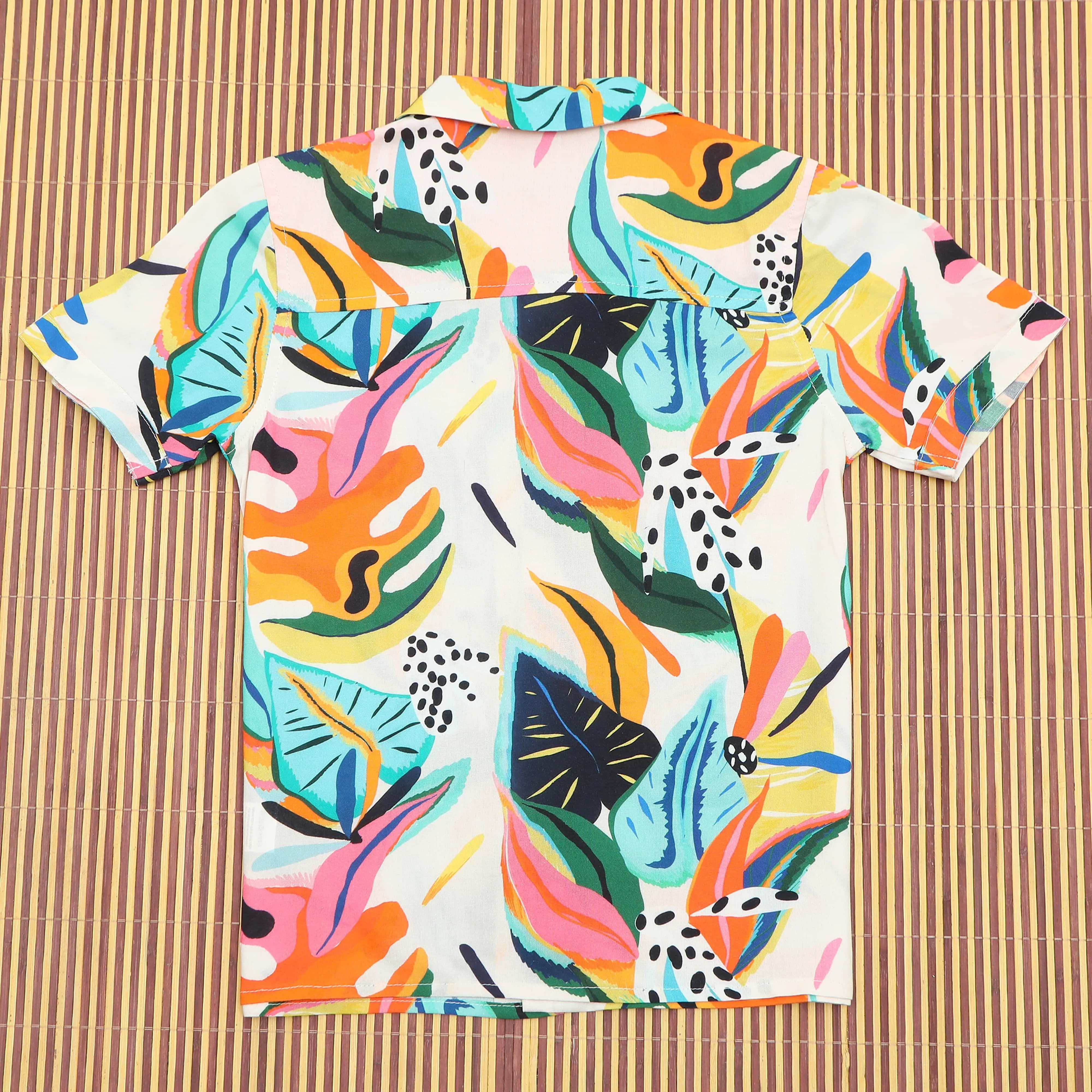 Boys Modern Leaf Print Shirt Multi Colour