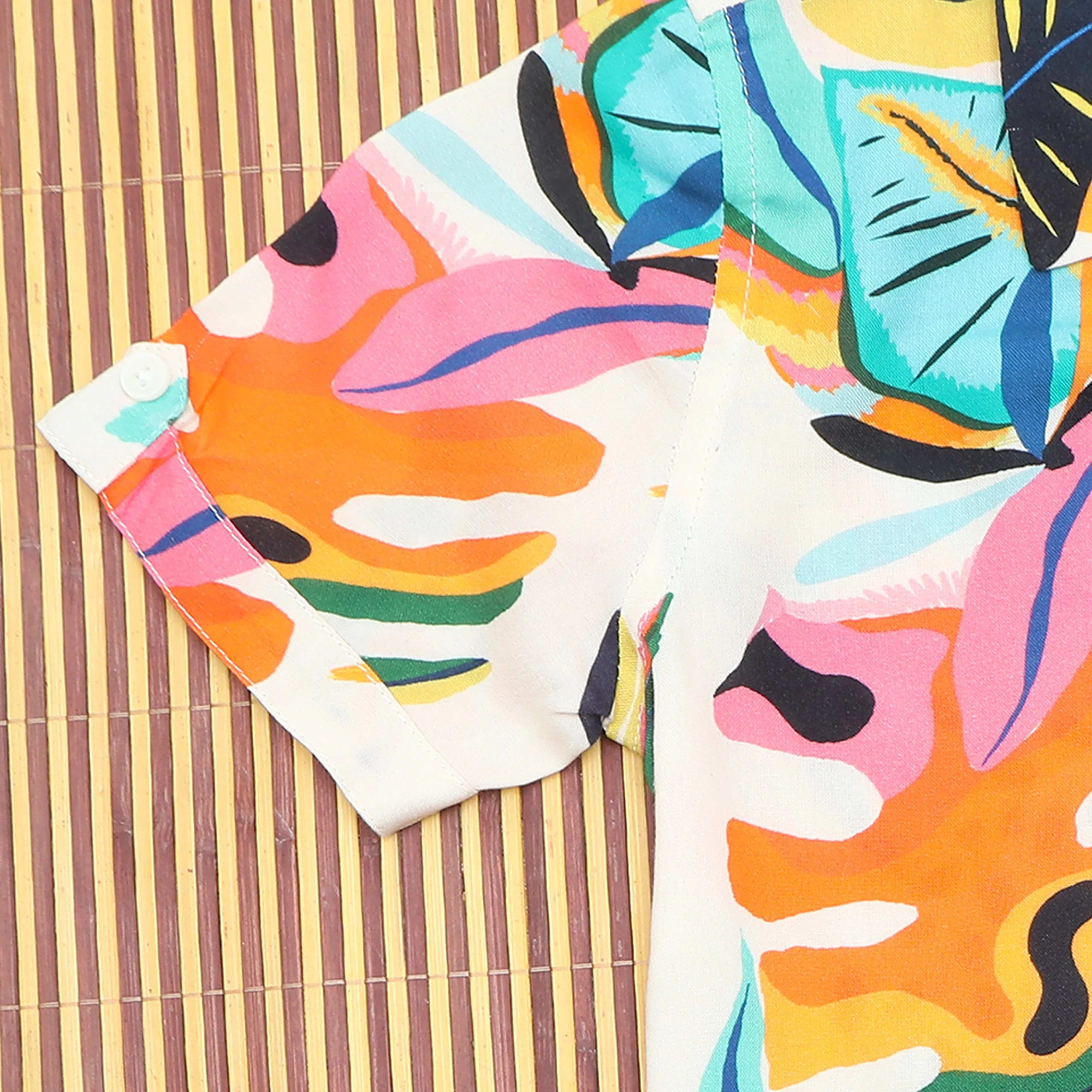Boys Modern Leaf Print Shirt Multi Colour