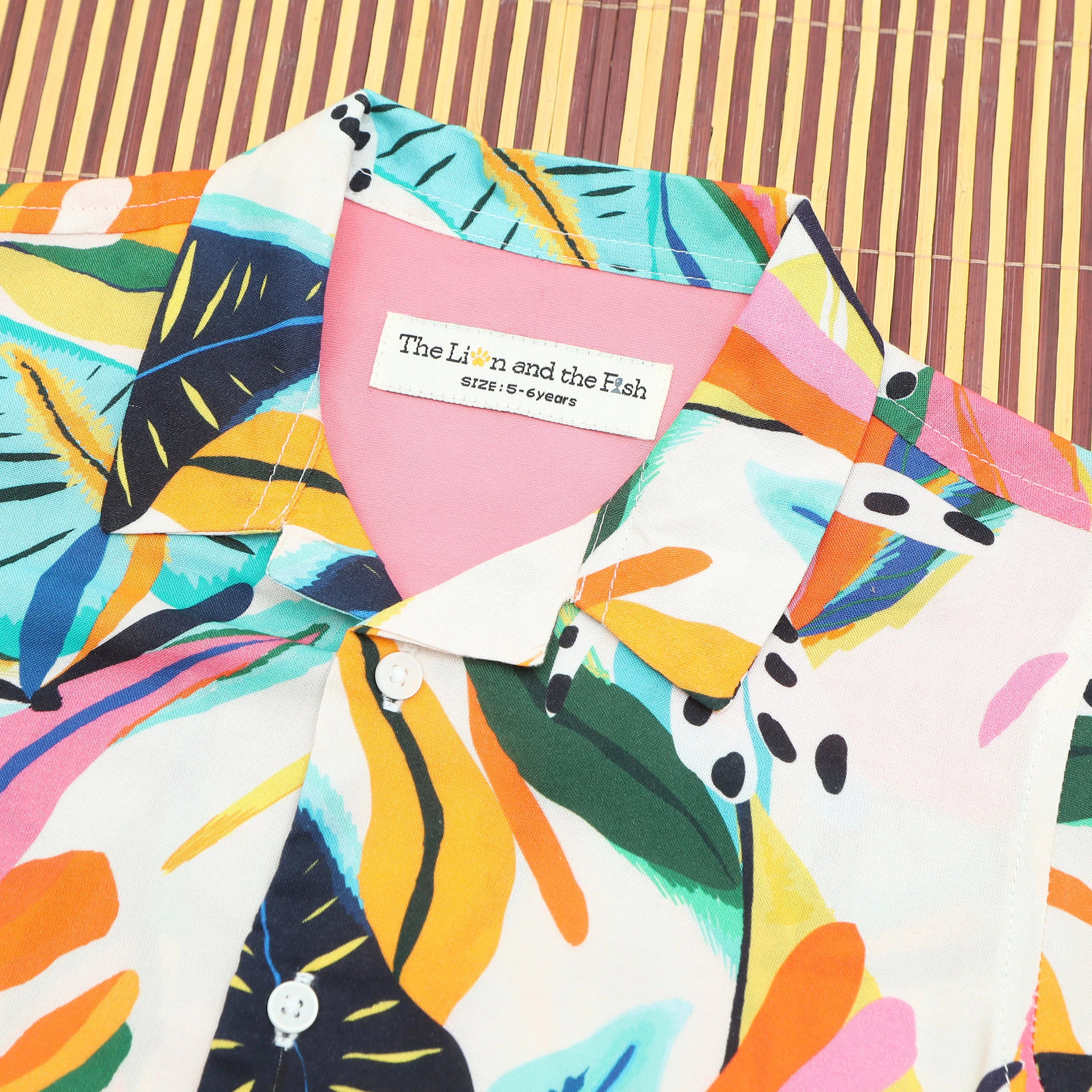 Boys Modern Leaf Print Shirt Multi Colour