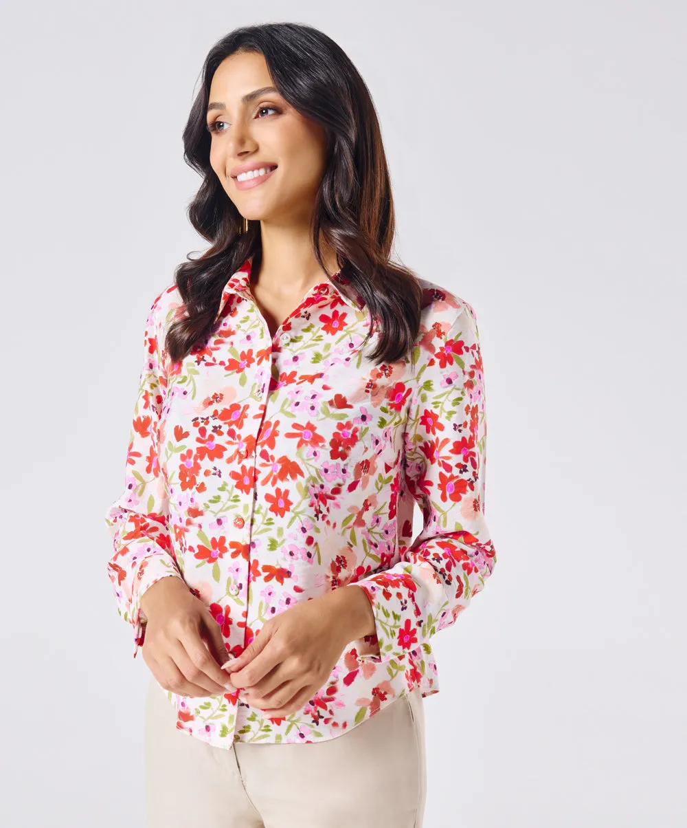 Breezy Red Printed Shirt