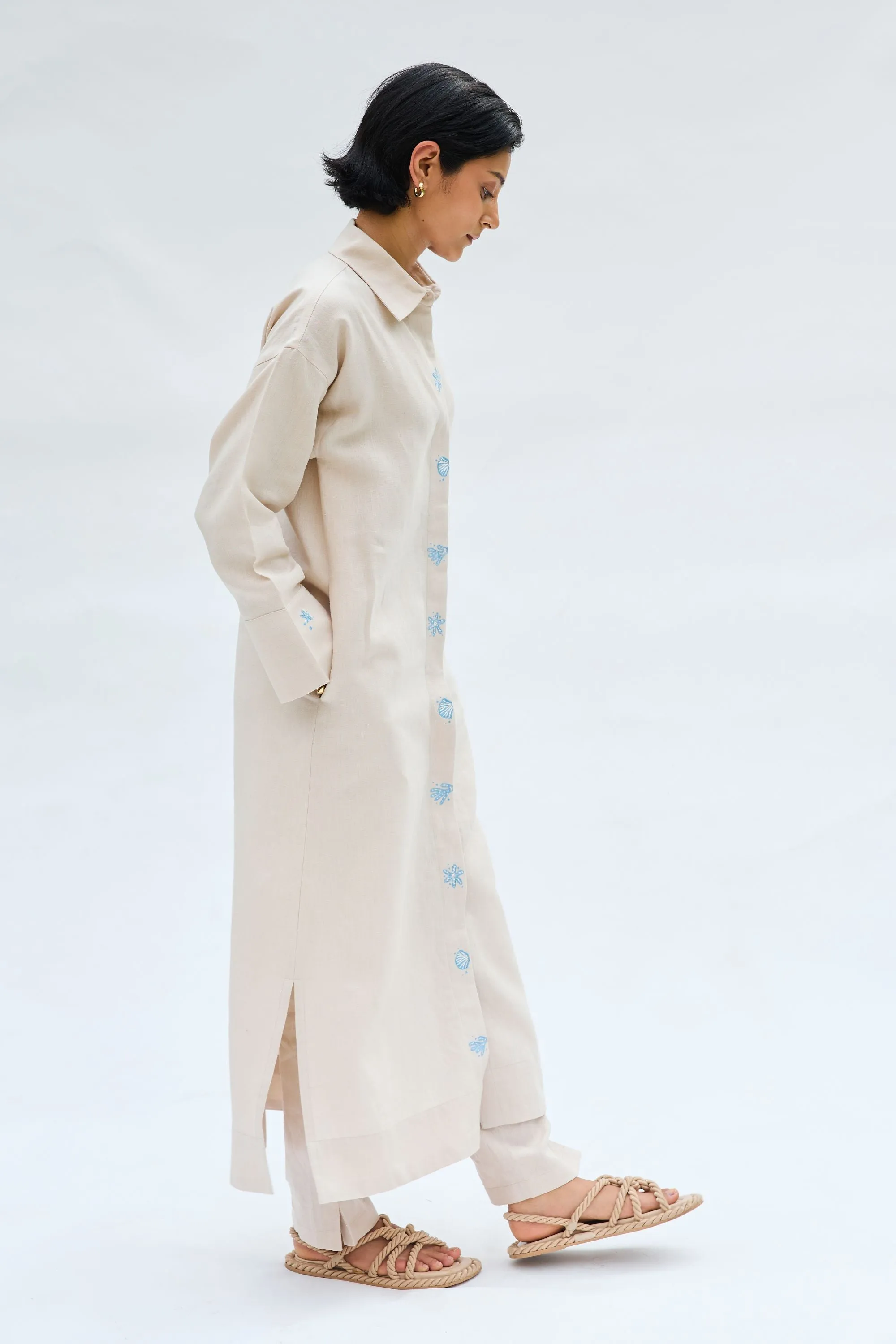 Breezy Tide Linen Kurta