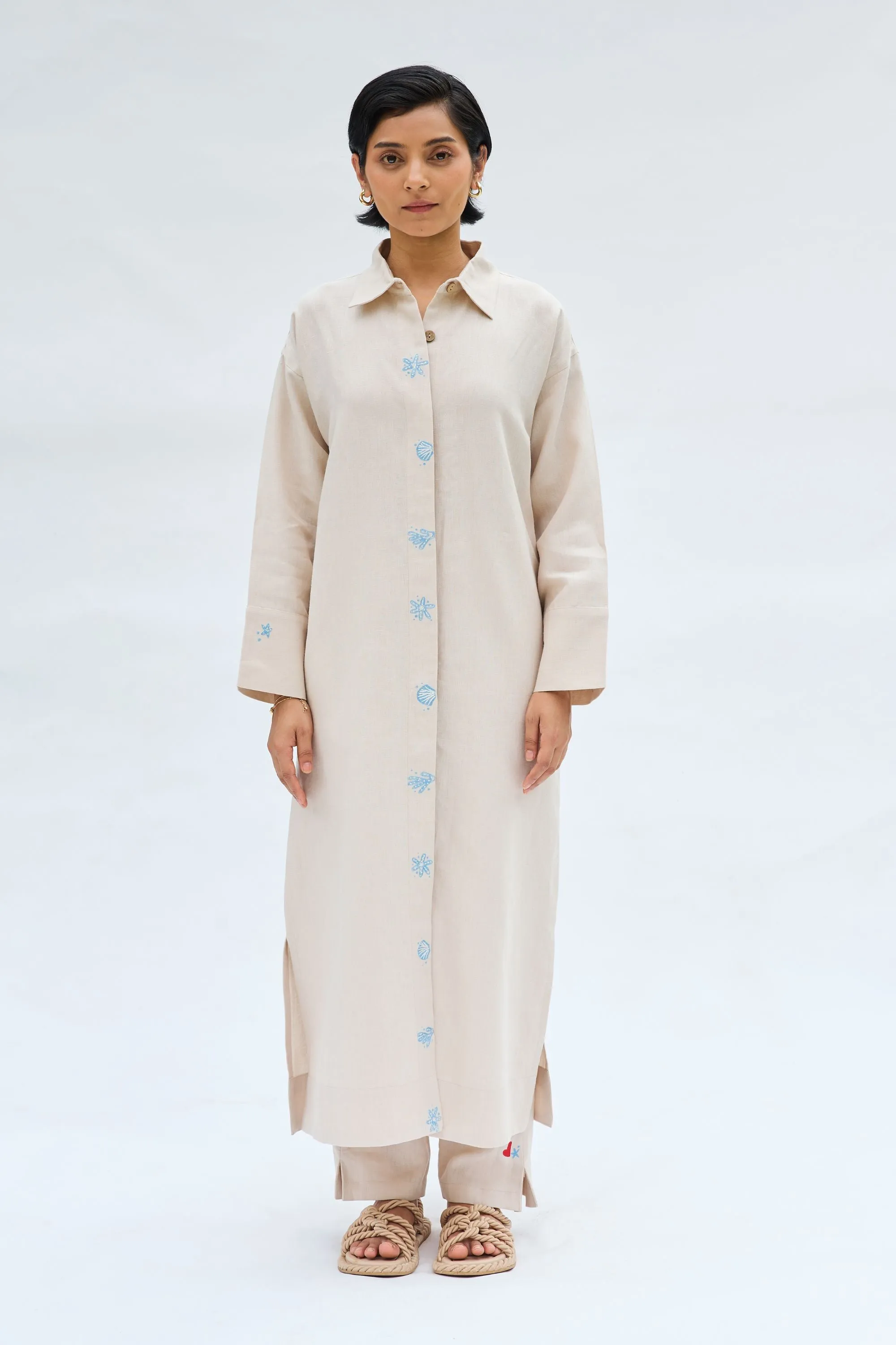 Breezy Tide Linen Kurta