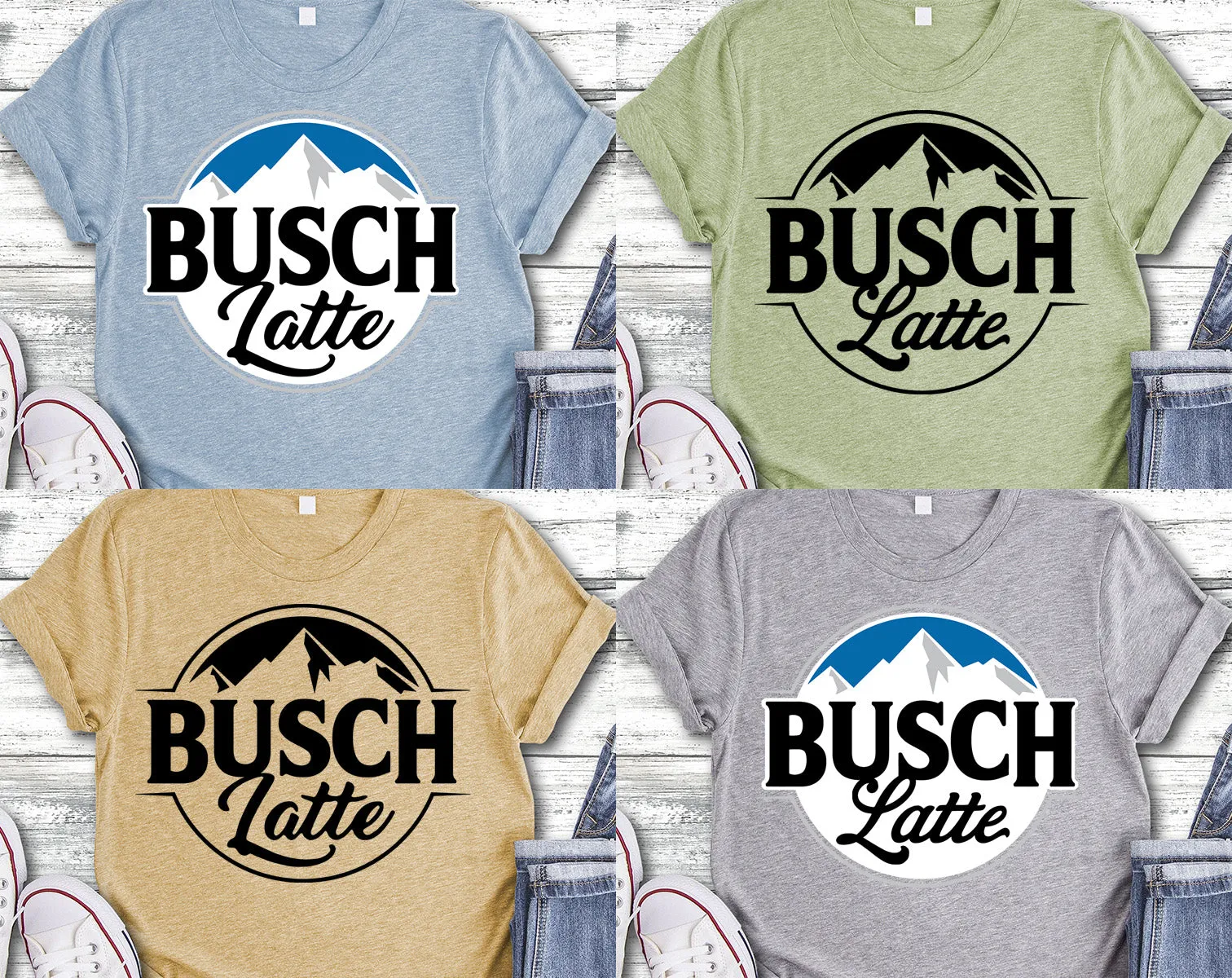 Busch Latte Light Beer Logo Inspired Unofficial Custom 4 in 1 Design SVG PNG EPS AI Digital Cut Files Editable Printable