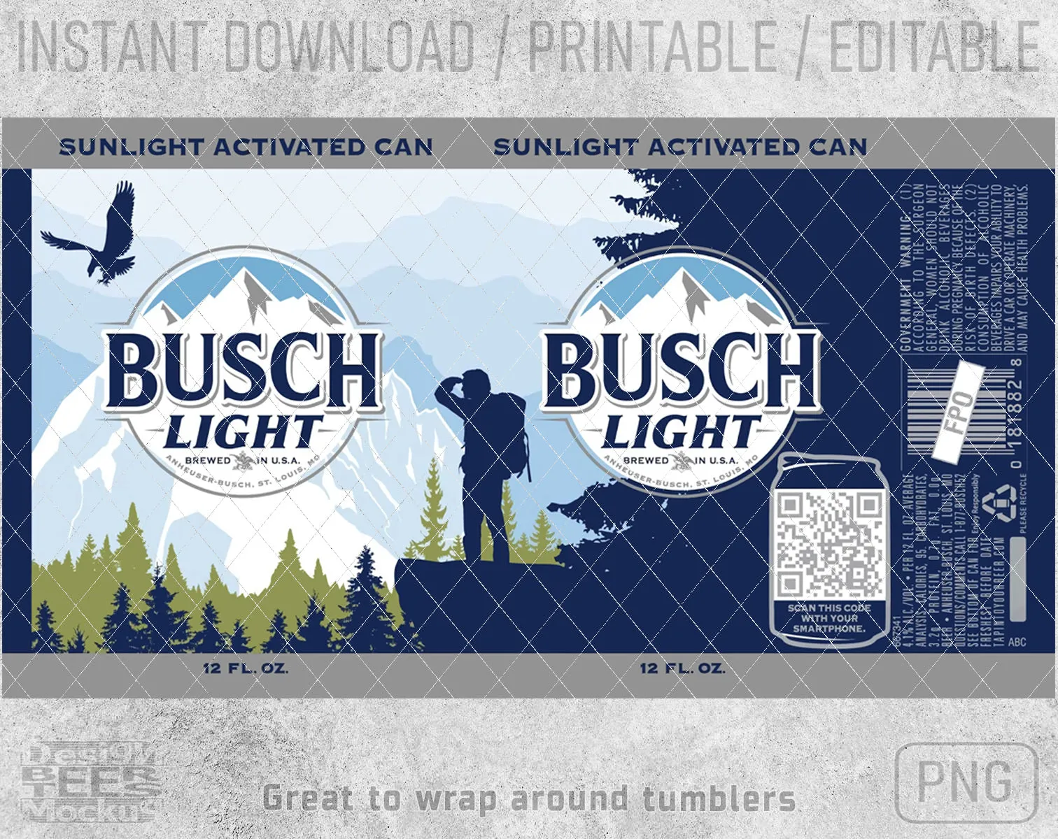 Busch Light Latte Beer Logo Inspired Can Wrap Limited Edition Great to wrap around tumblers PNG File Printable