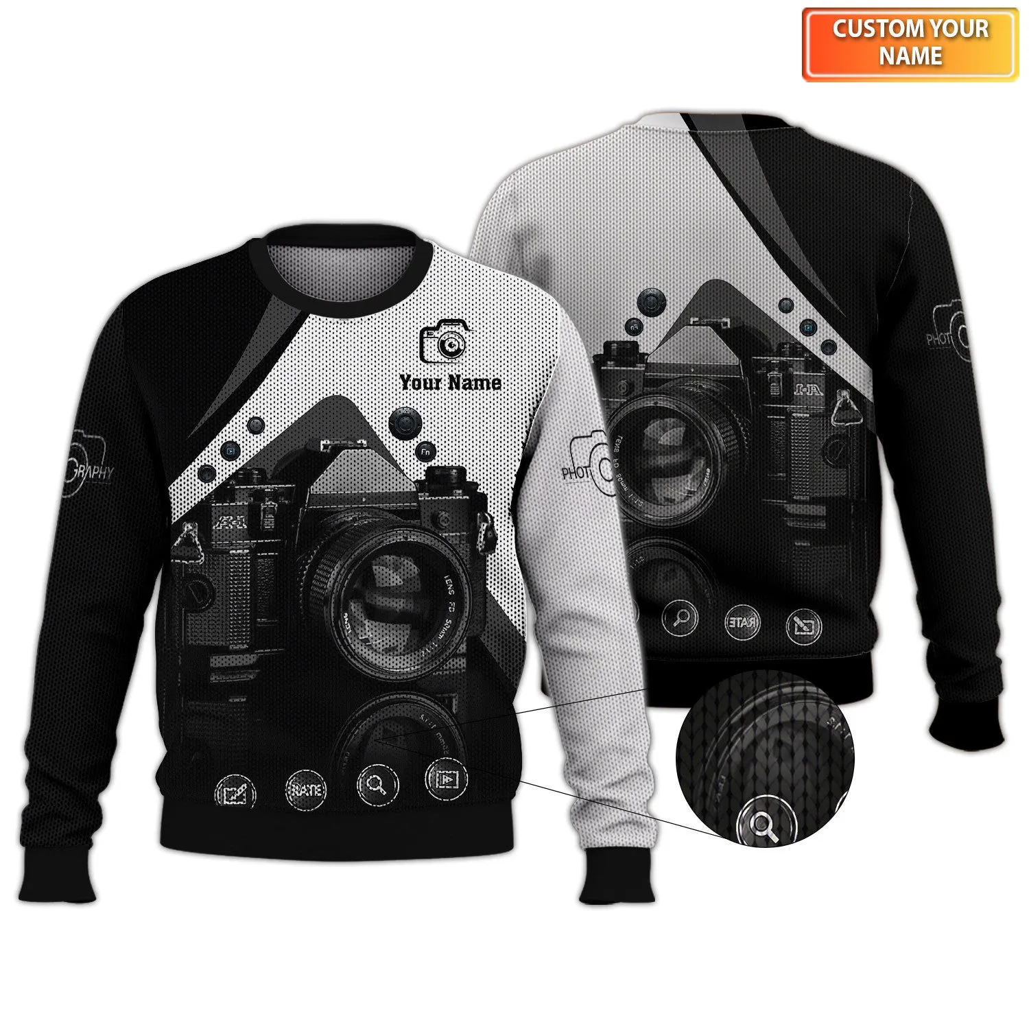 Camera Shirt, Photographer 3D Shirts Photography Custom Tshirts Videographer Shirts