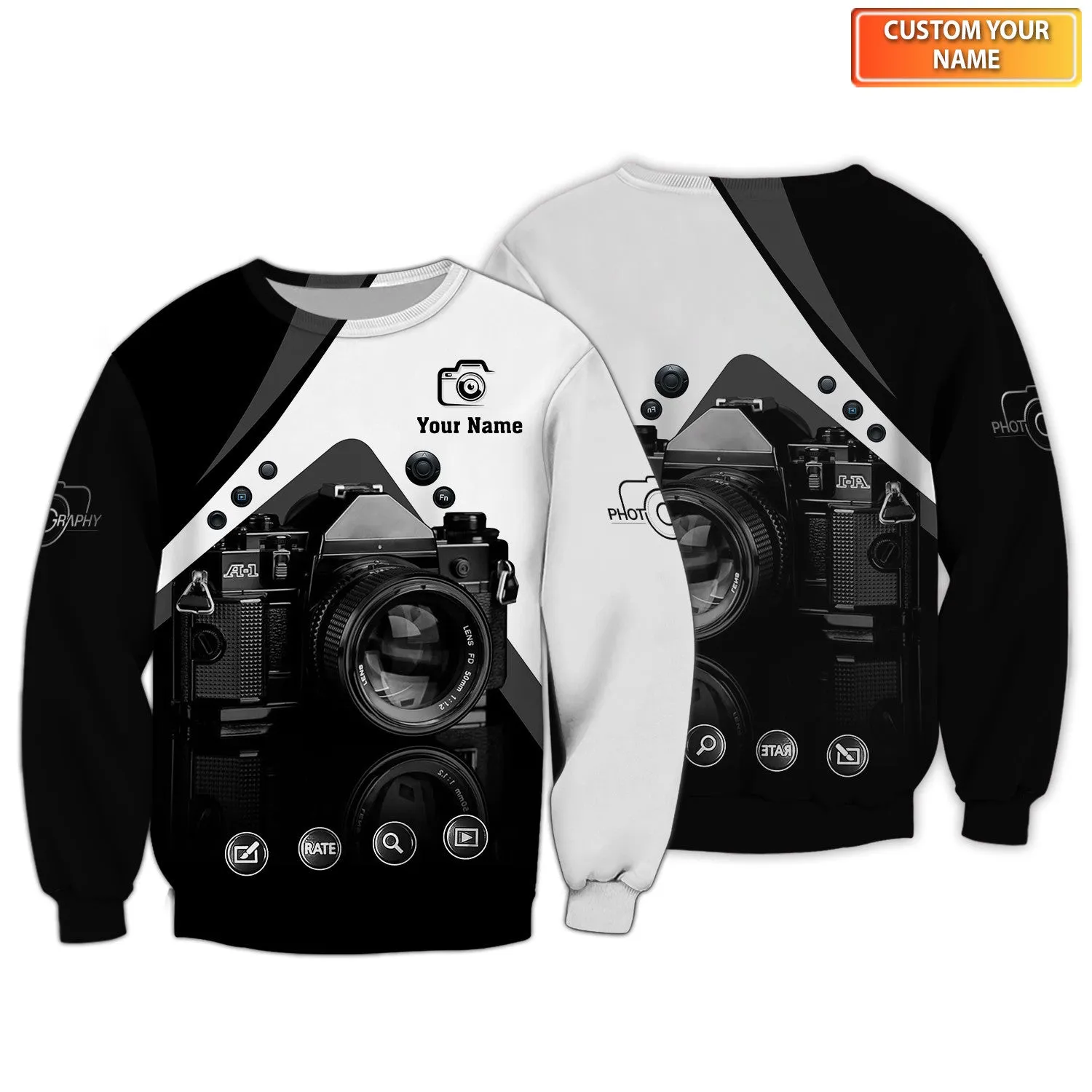 Camera Shirt, Photographer 3D Shirts Photography Custom Tshirts Videographer Shirts