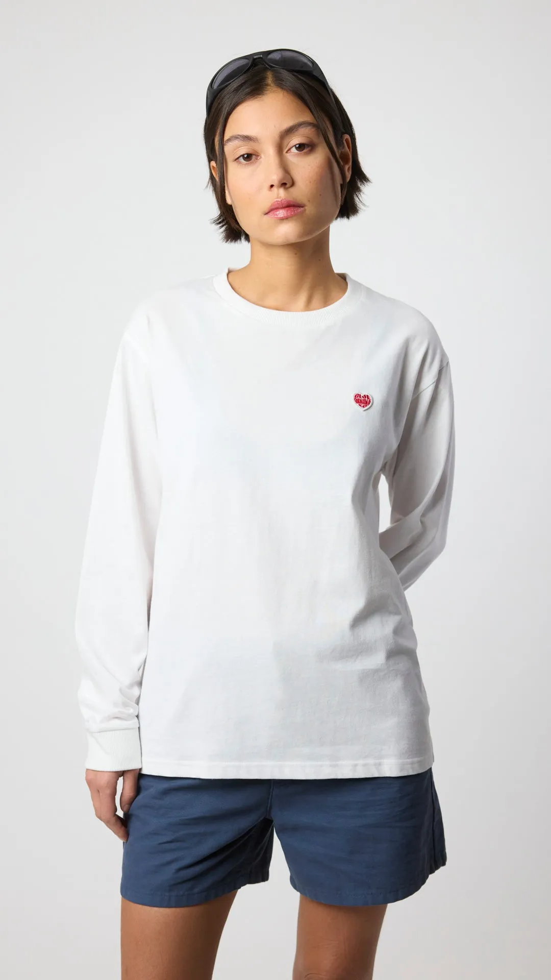 CAMISETA LS HEART BLANCA