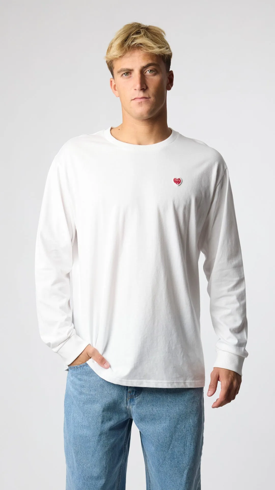 CAMISETA LS HEART BLANCA