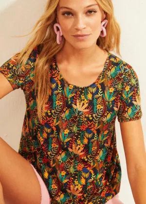 Camiseta Xantik Easy M/C Navy WildFlower