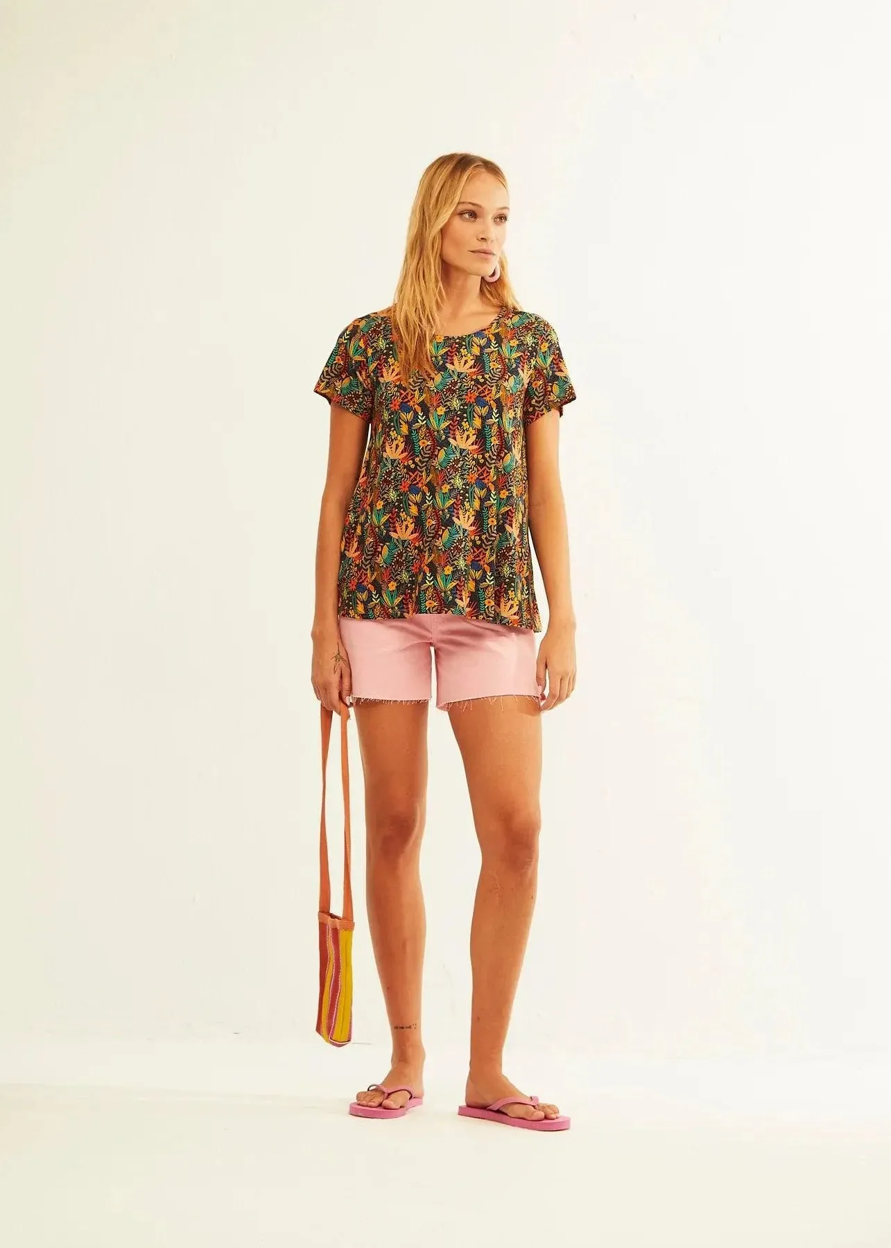 Camiseta Xantik Easy M/C Navy WildFlower