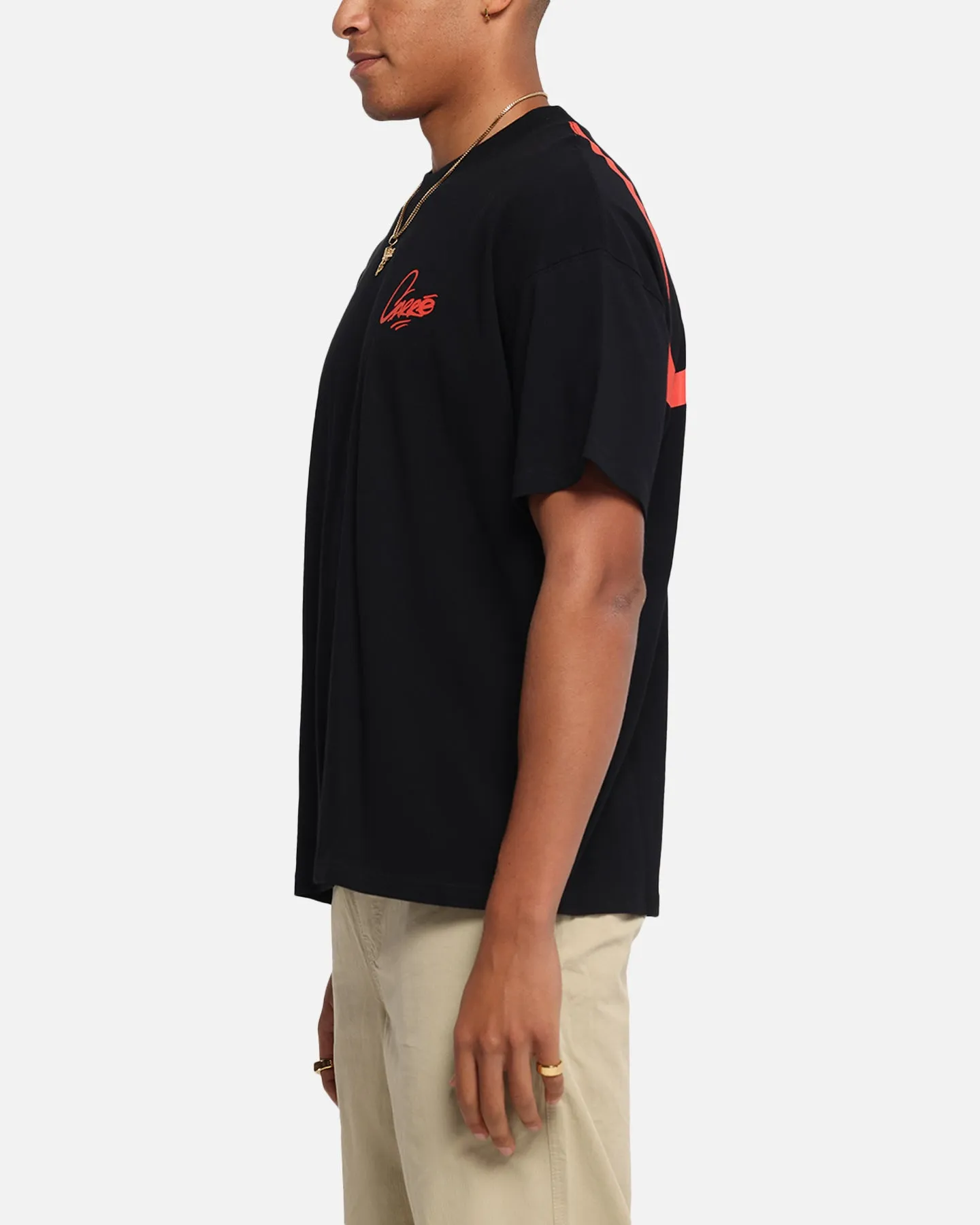 Carre Graffiti Oversized Ringer T-Shirt Black/Red