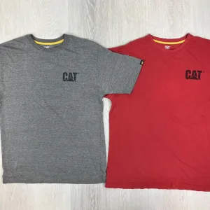 Caterpillar CAT Mens Short Sleeve T-Shirt Bundle Size Large (2 T-Shirts)