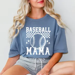 Checkered Baseball Mama | Garment Dyed Tee