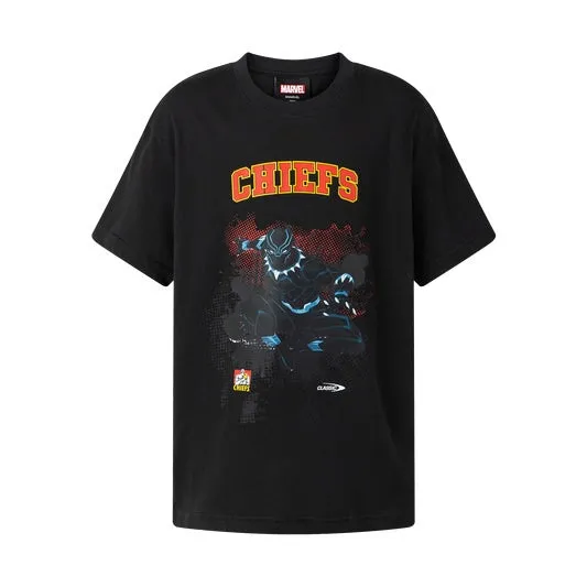 Chiefs Youth Black Panther Marvel Tee
