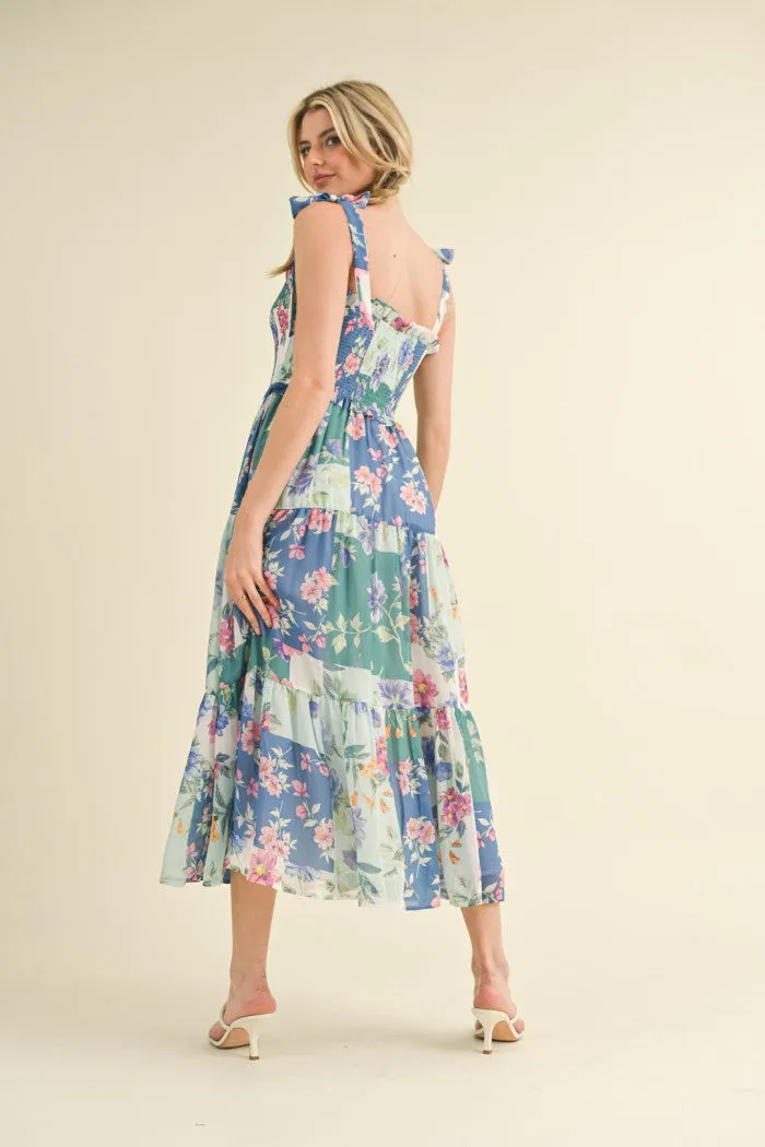 Chiffon Smocked Bodice Dress