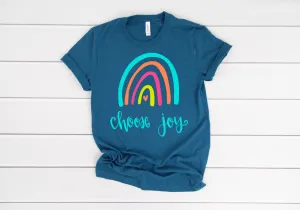 Choose Joy Rainbow Short Sleeve Tee