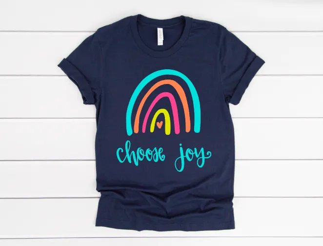 Choose Joy Rainbow Short Sleeve Tee