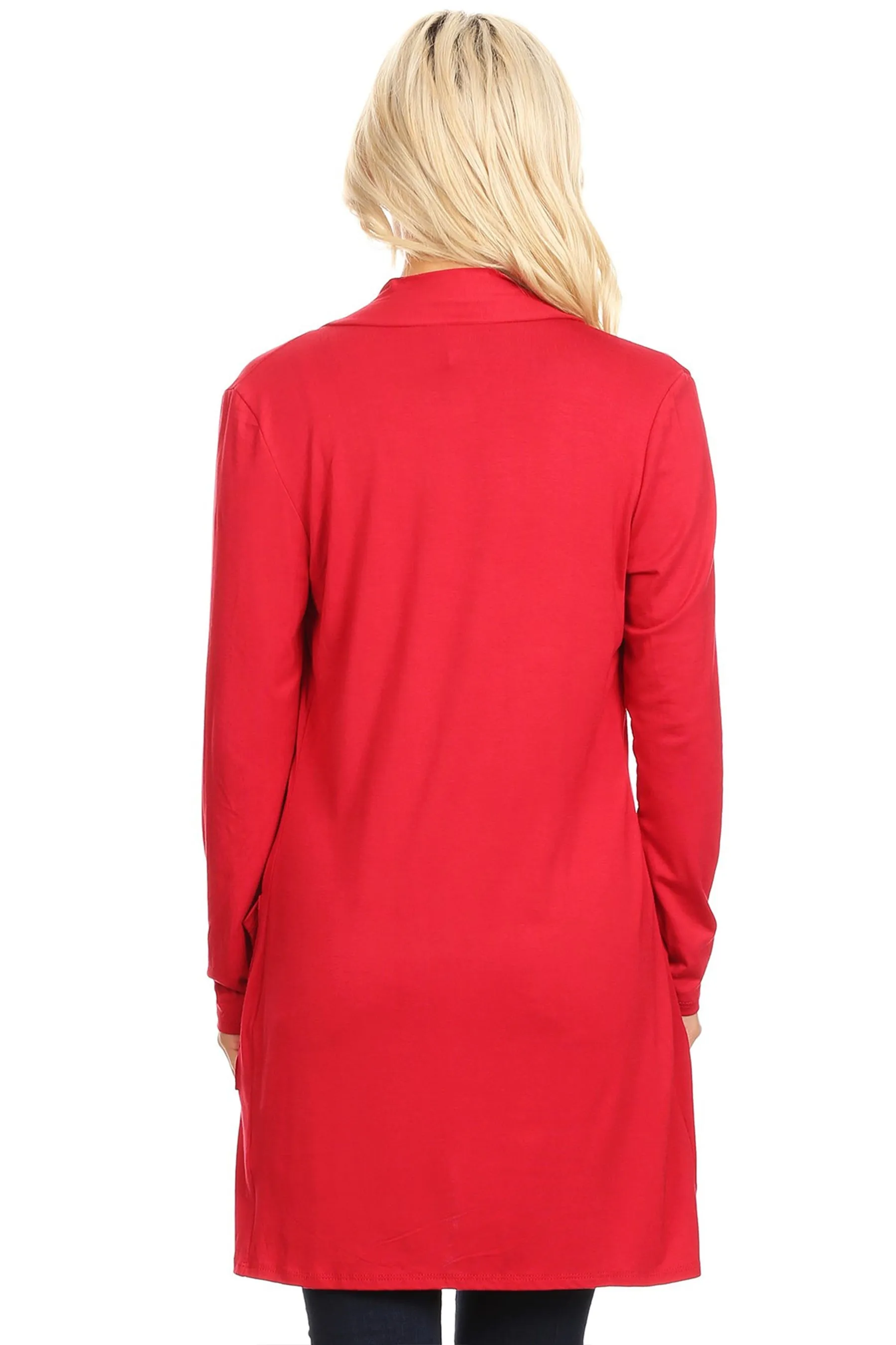Classic Open Front Long Sleeve Cardigan  with Side Pockets V714 $10Each