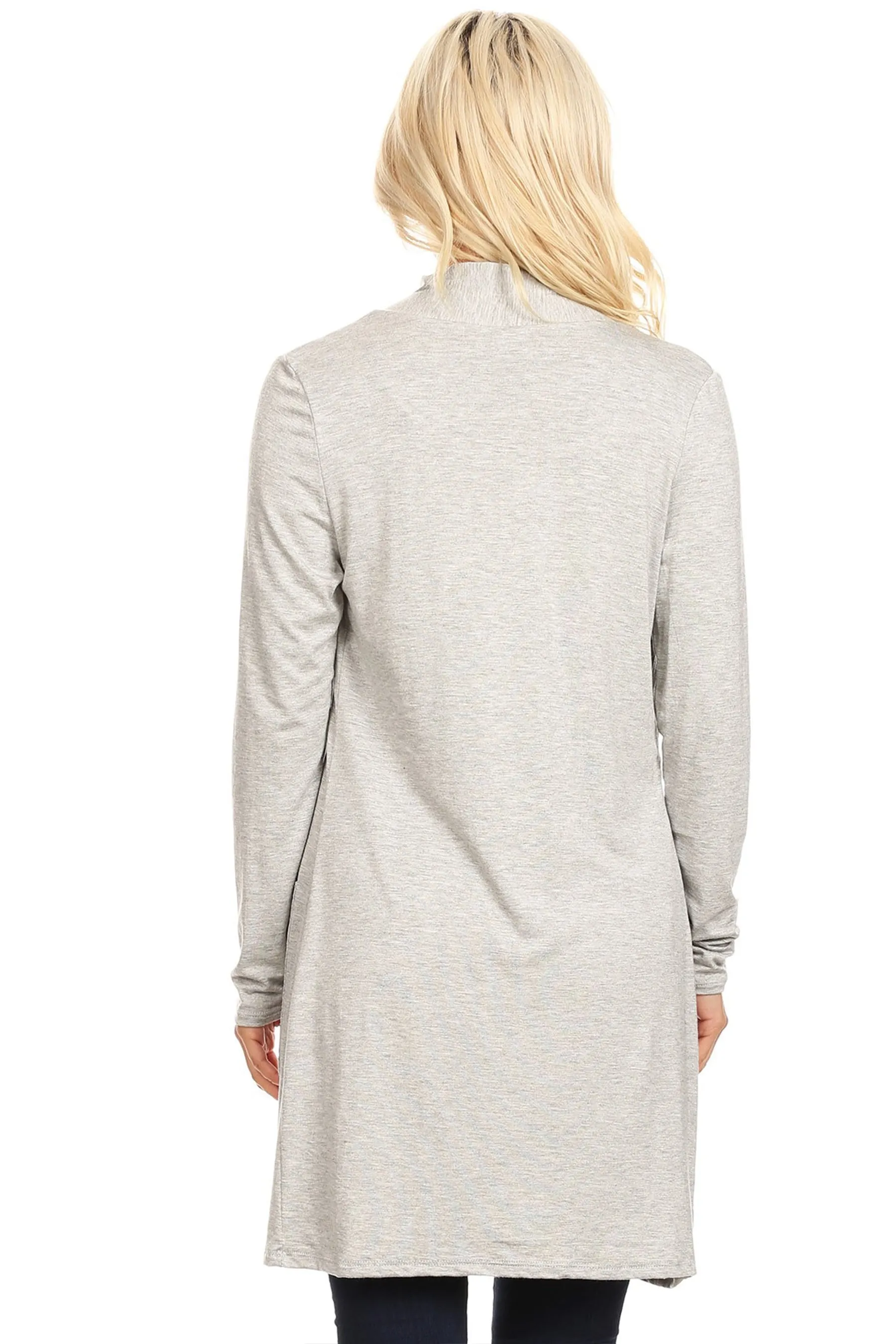 Classic Open Front Long Sleeve Cardigan  with Side Pockets V714 $10Each