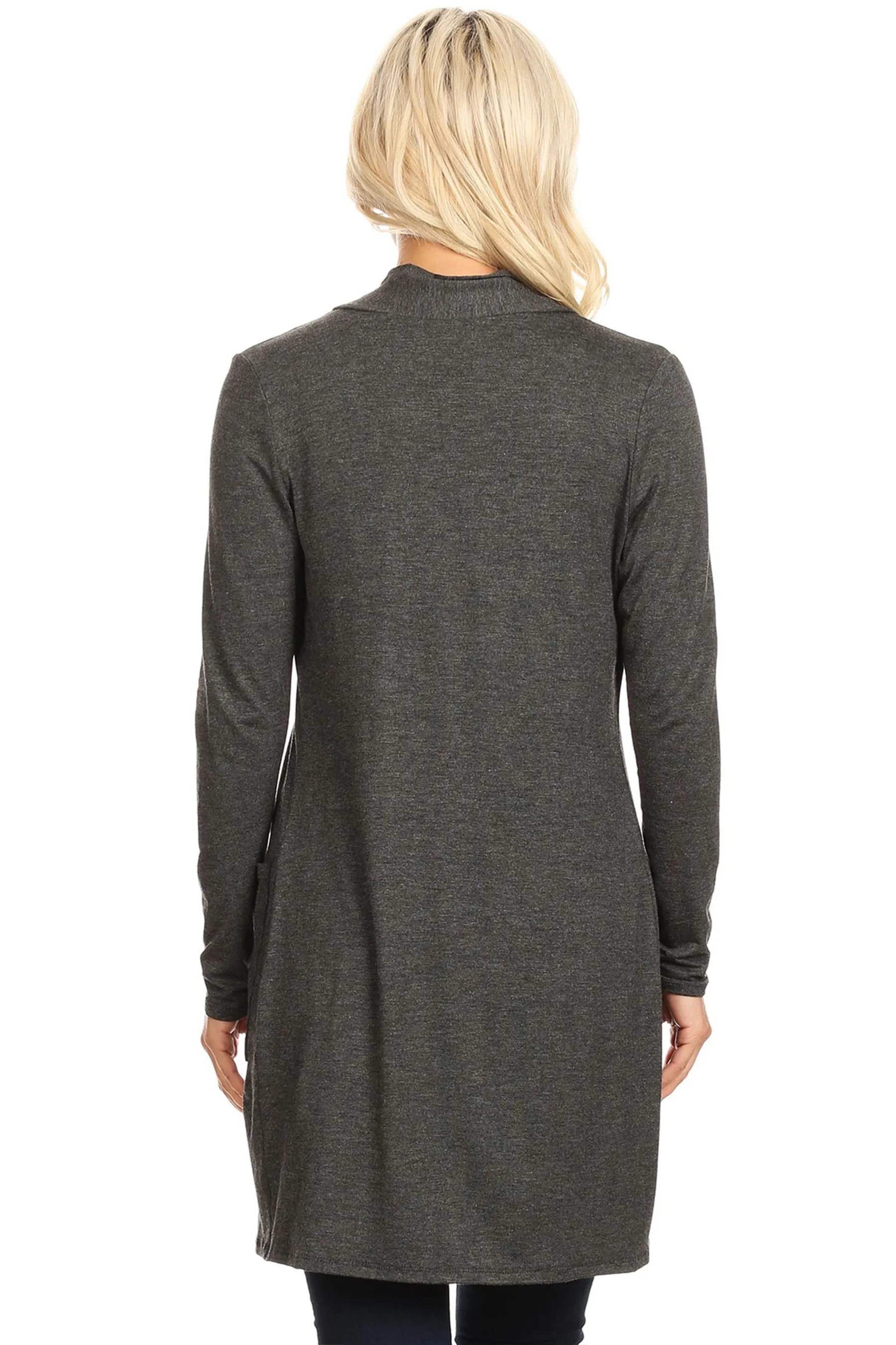 Classic Open Front Long Sleeve Cardigan  with Side Pockets V714 $10Each