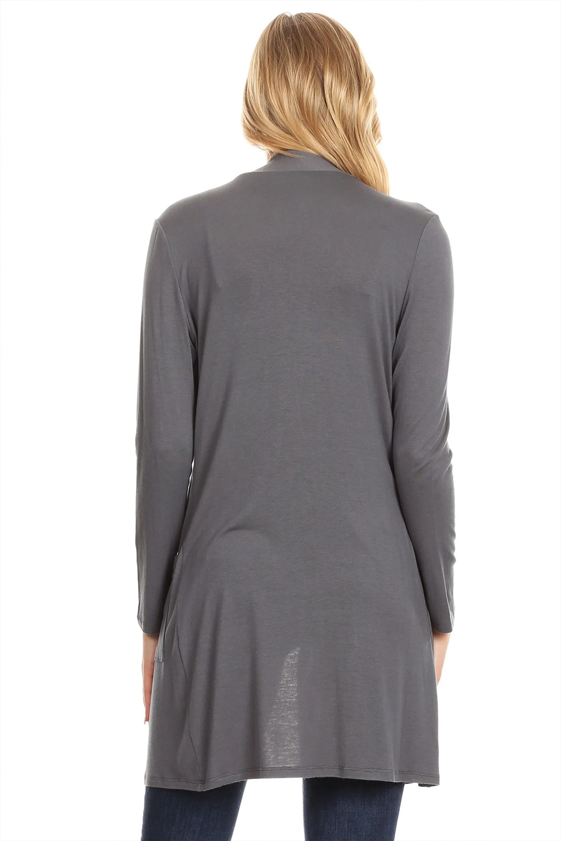 Classic Open Front Long Sleeve Cardigan  with Side Pockets V714 $10Each