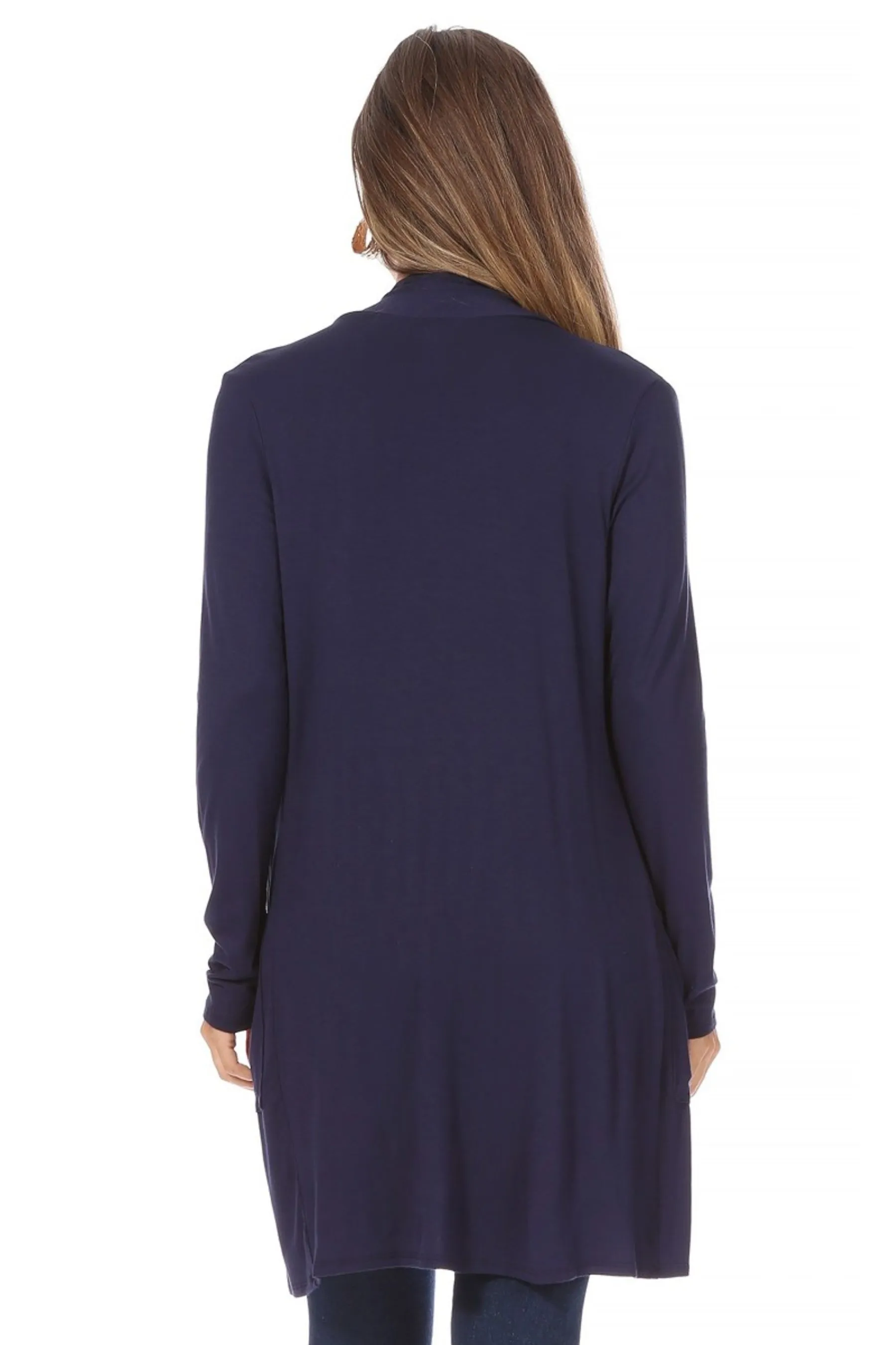 Classic Open Front Long Sleeve Cardigan  with Side Pockets V714 $10Each