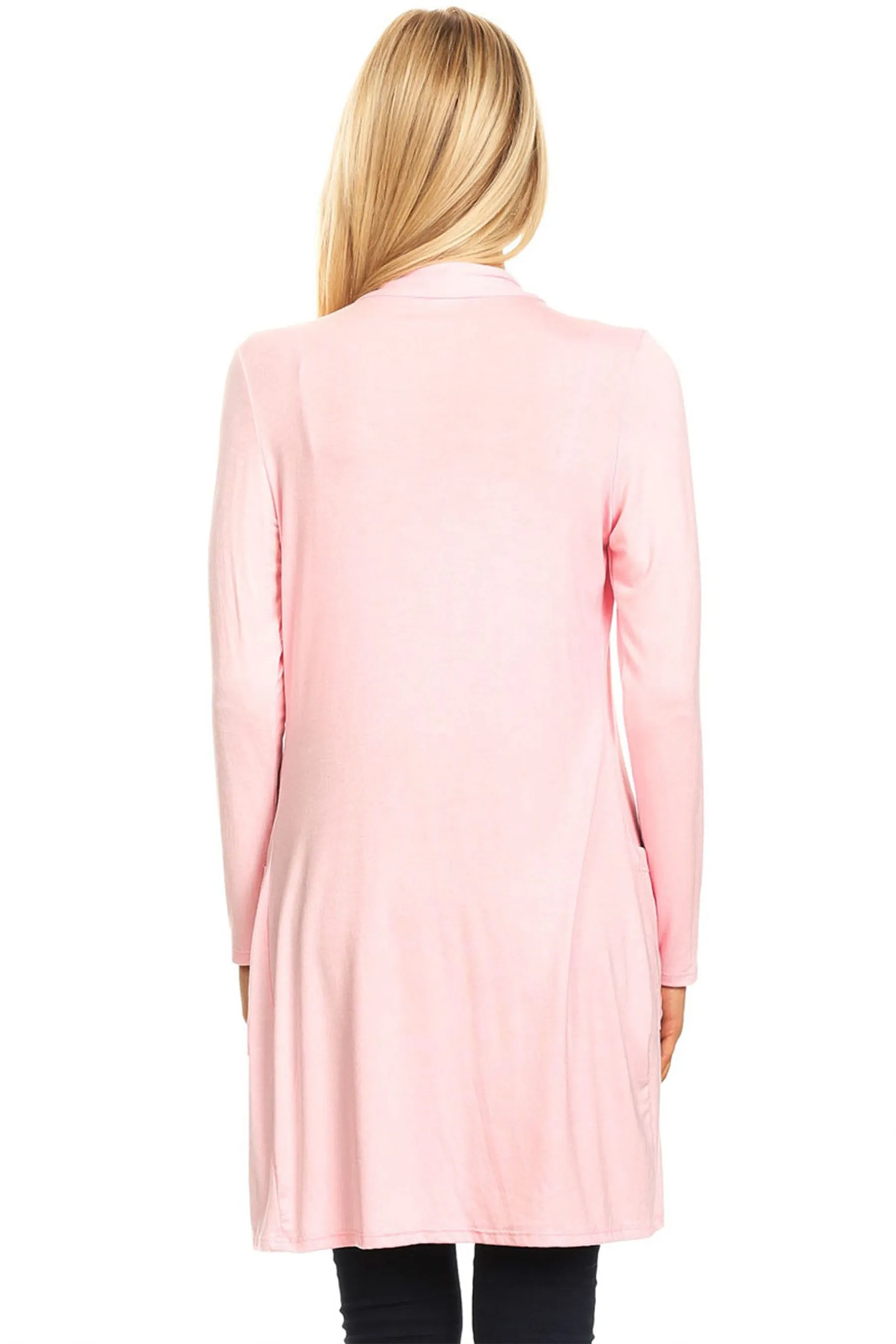 Classic Open Front Long Sleeve Cardigan  with Side Pockets V714 $10Each