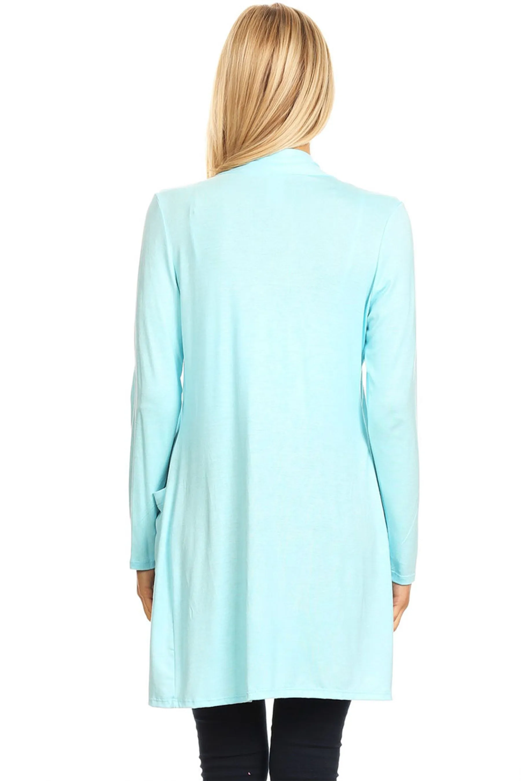 Classic Open Front Long Sleeve Cardigan  with Side Pockets V714 $10Each