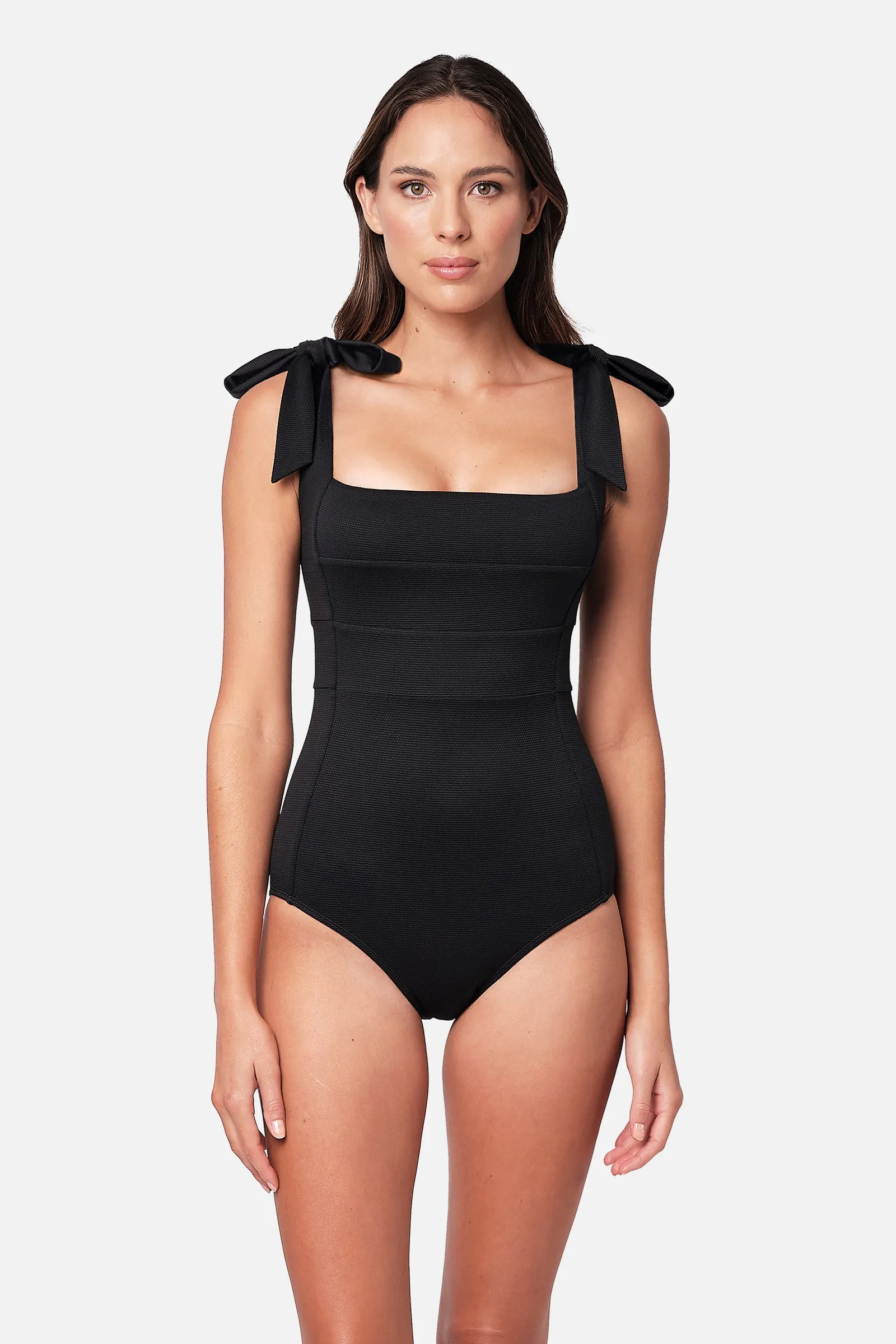Classic Square Neck BLACK TEXTURE