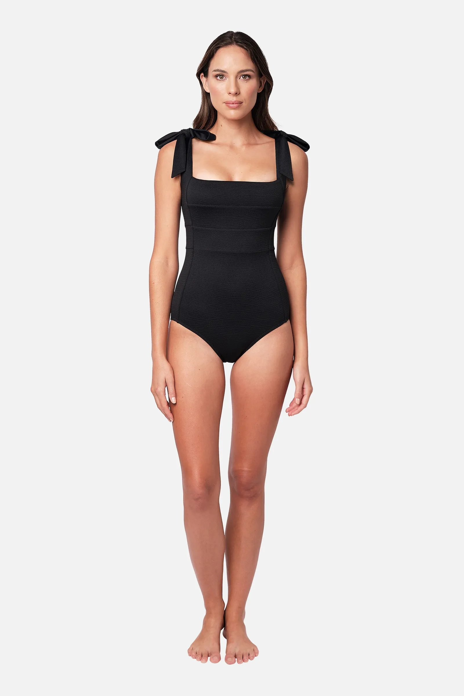 Classic Square Neck BLACK TEXTURE