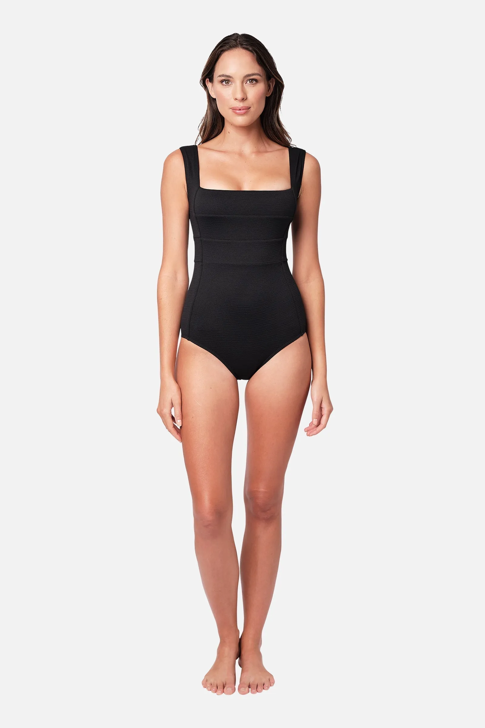 Classic Square Neck BLACK TEXTURE