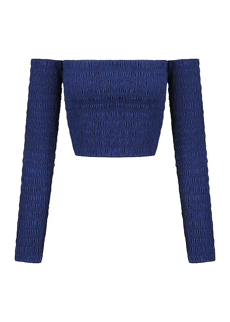 Cold Shoulder Shirred Top | Elasticised Wide leg Pant
