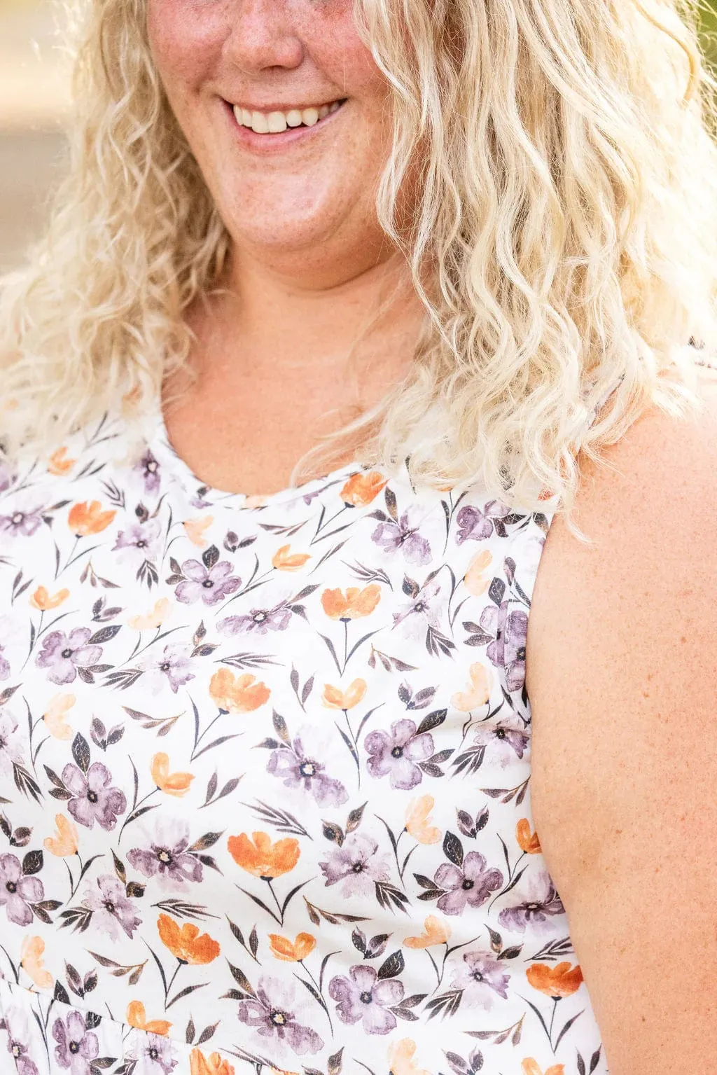 Cole Mini Ruffle Scoopneck Tank in Florals (10 colors)
