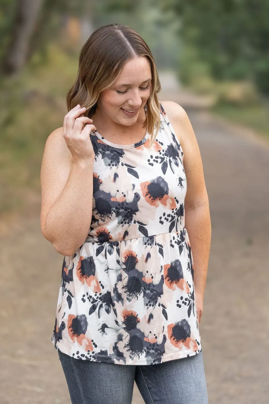 Cole Mini Ruffle Scoopneck Tank in Florals (10 colors)