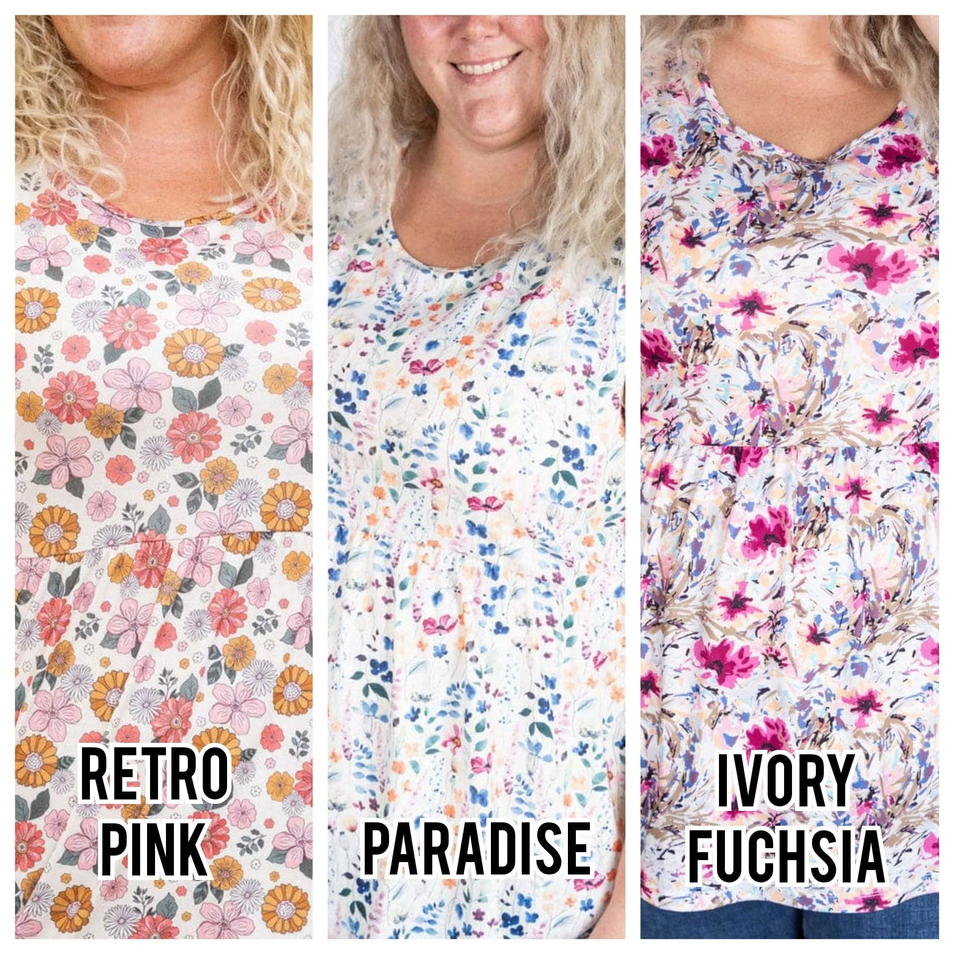 Cole Mini Ruffle Scoopneck Tank in Florals (10 colors)