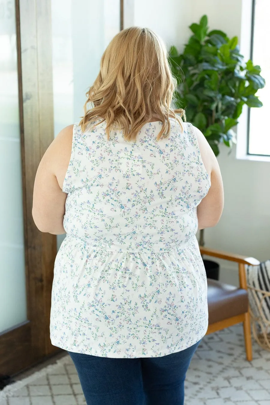 Cole Mini Ruffle Scoopneck Tank in Florals (10 colors)