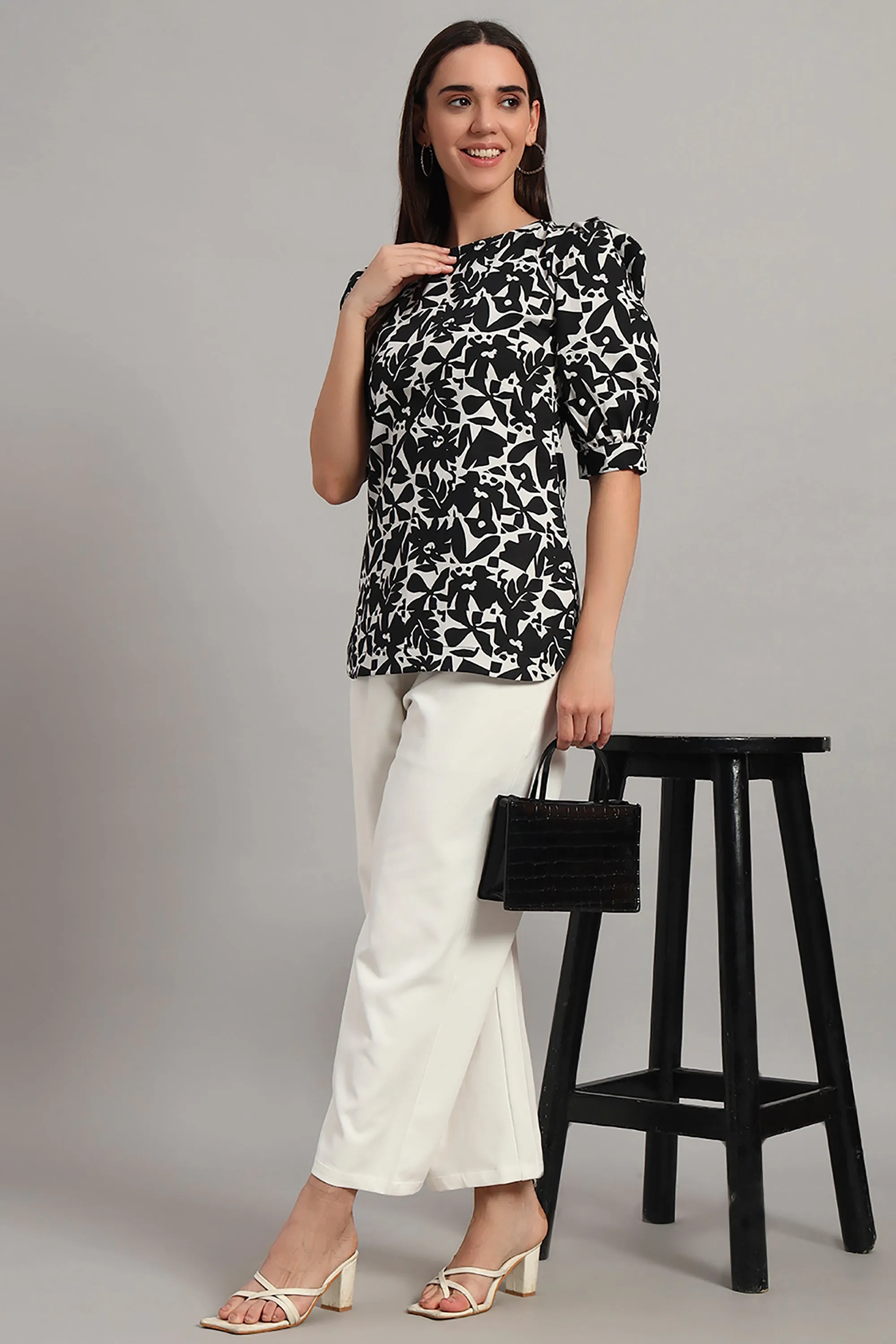 Comfy Printed Round Neck Cotton Top