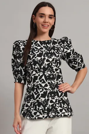 Comfy Printed Round Neck Cotton Top