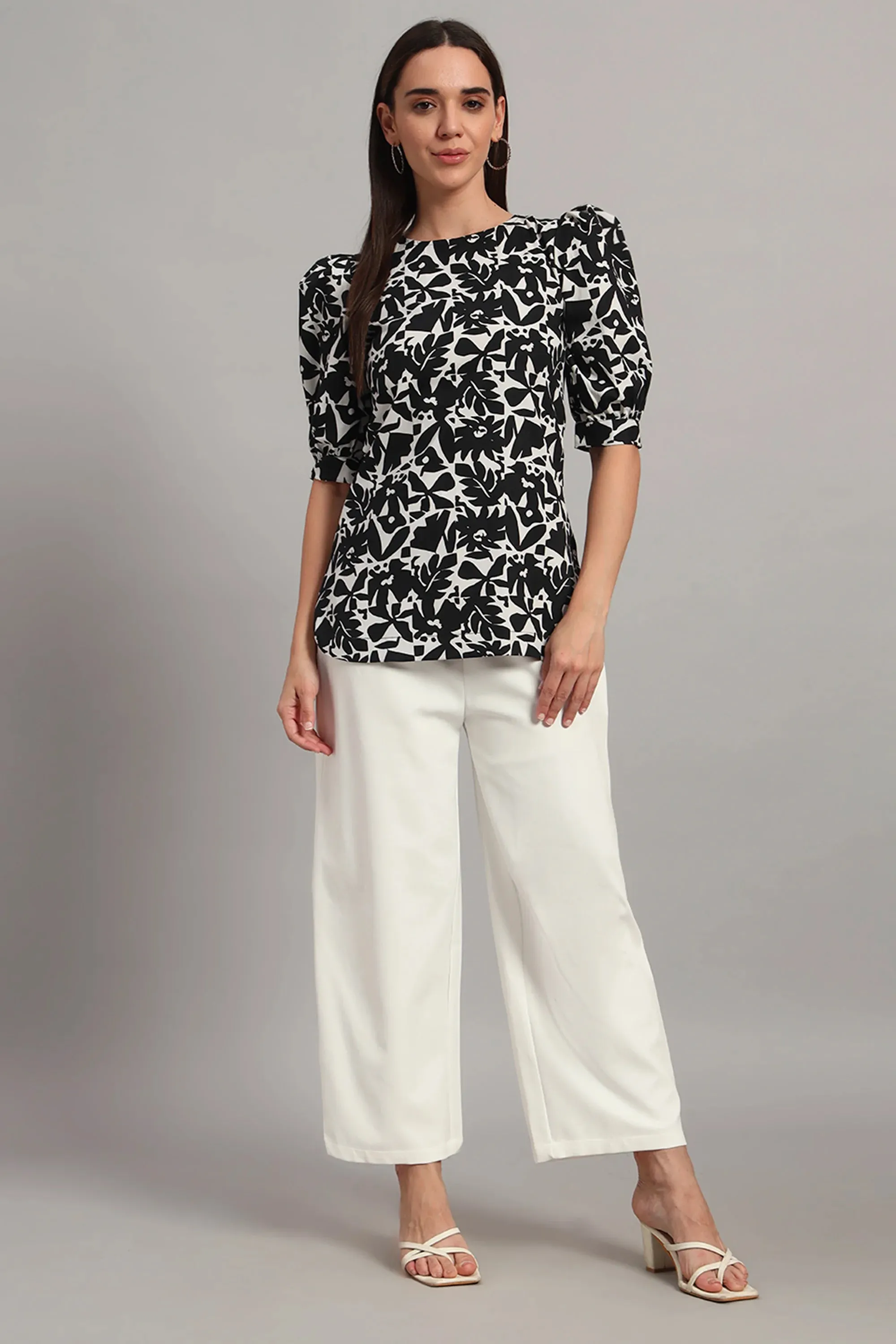 Comfy Printed Round Neck Cotton Top