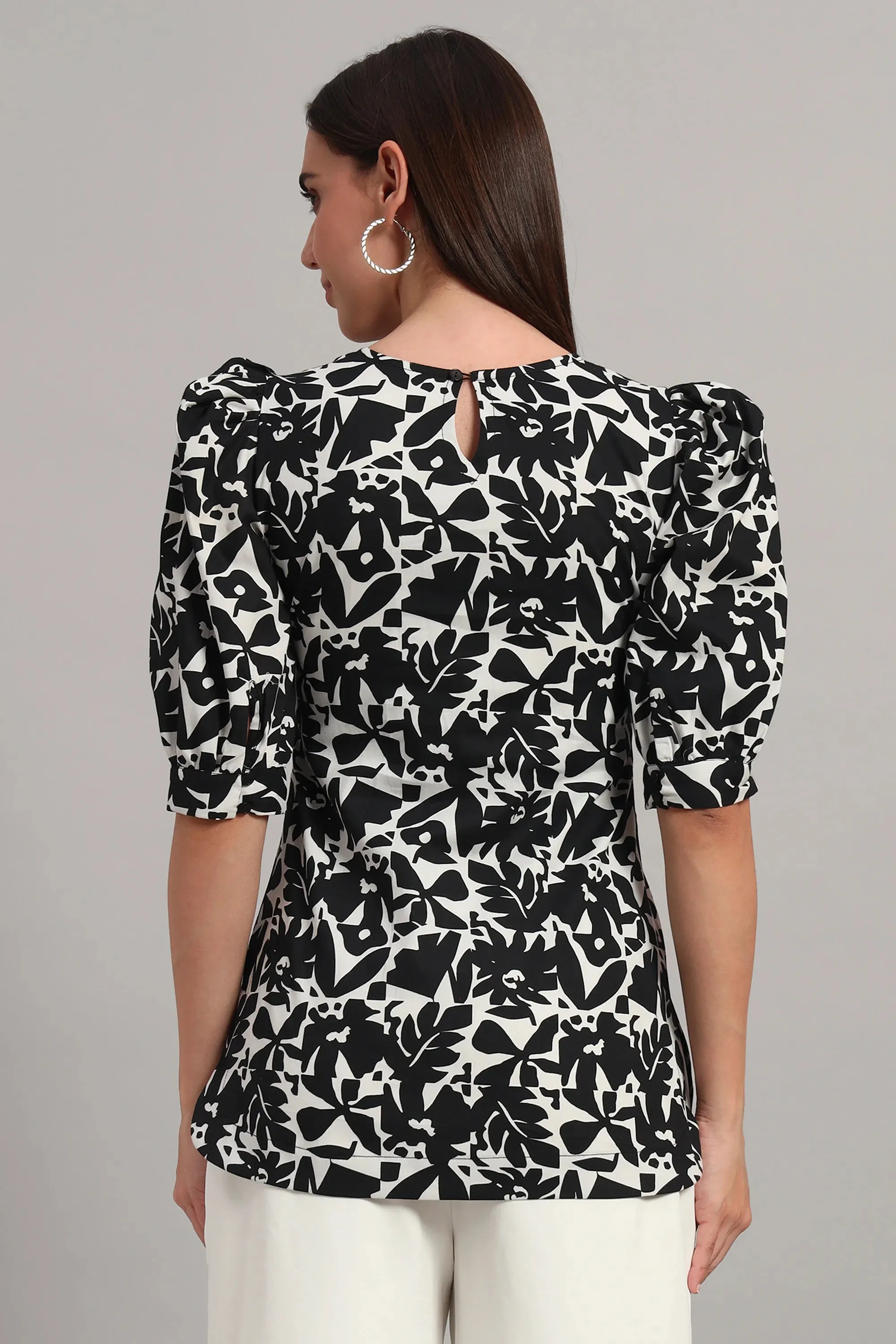 Comfy Printed Round Neck Cotton Top