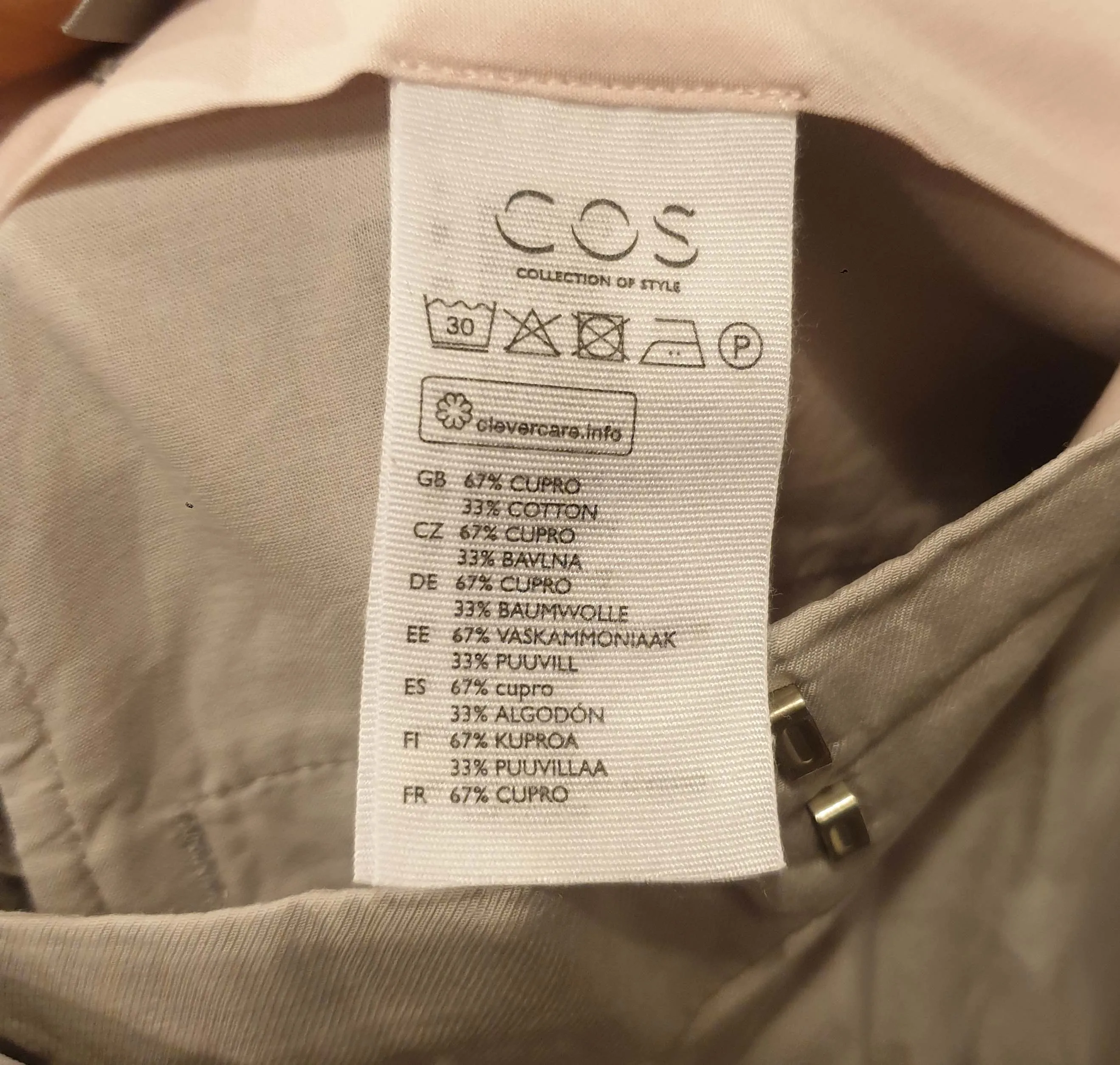 Cos light grey tailored pants size 42 (AU 12)
