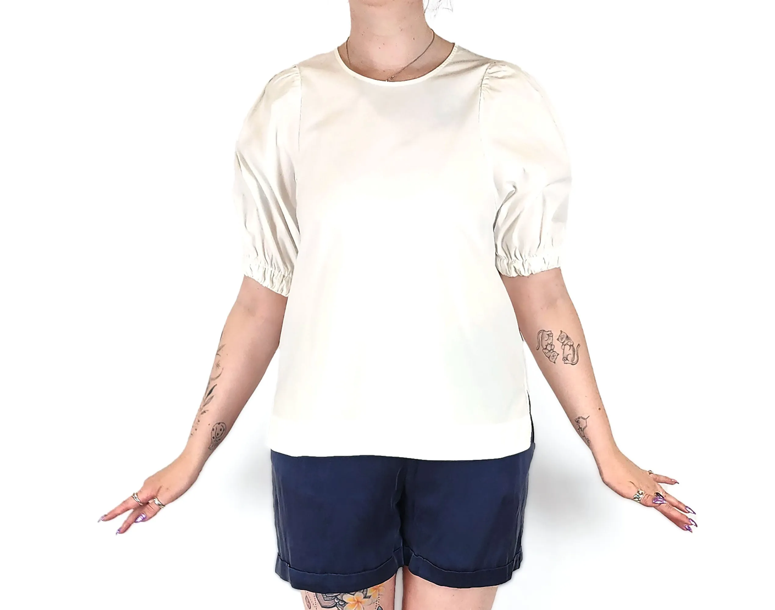 Cos white cotton top size 40 (best fits 12-14)