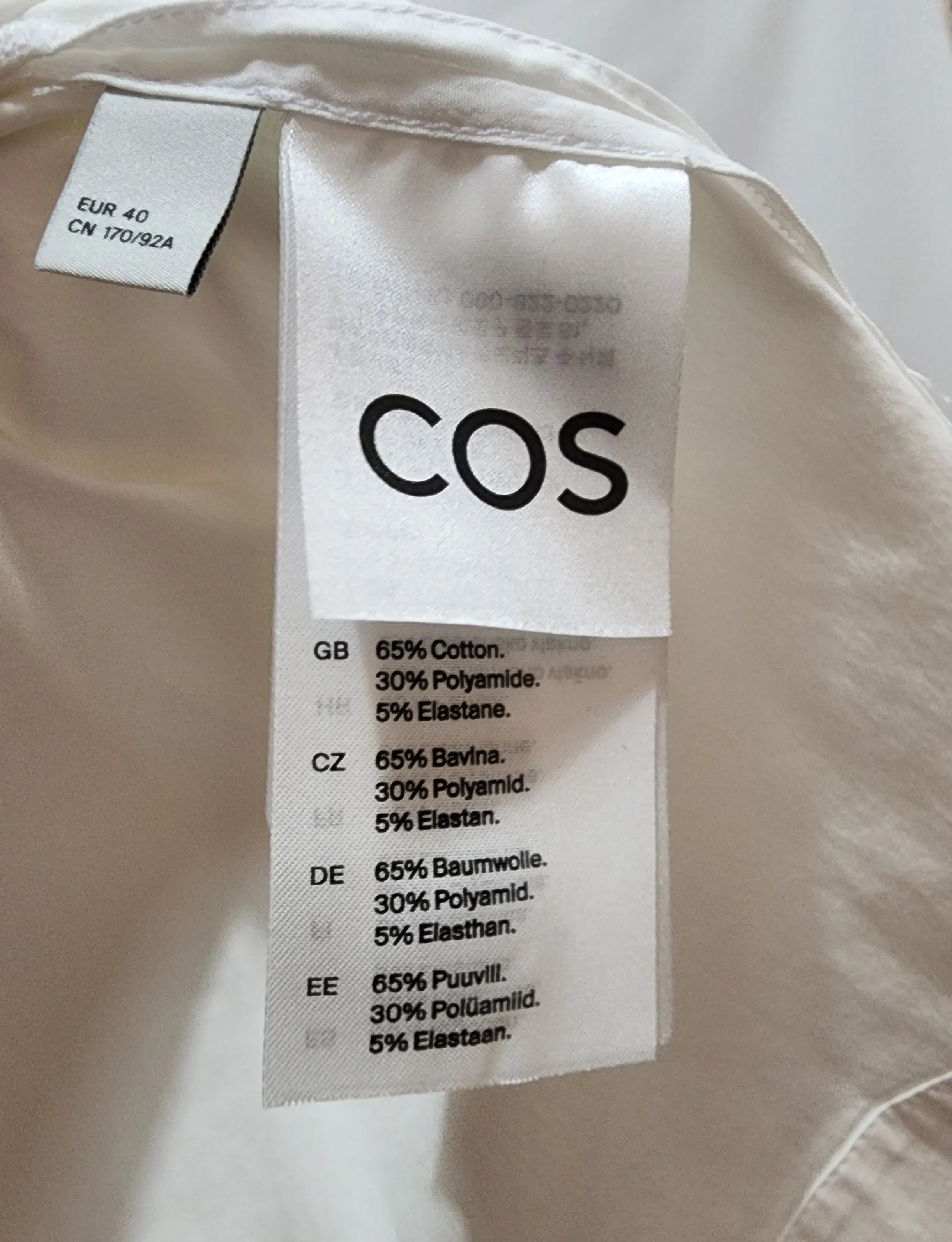 Cos white cotton top size 40 (best fits 12-14)