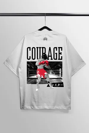 Courage White Oversized Tee