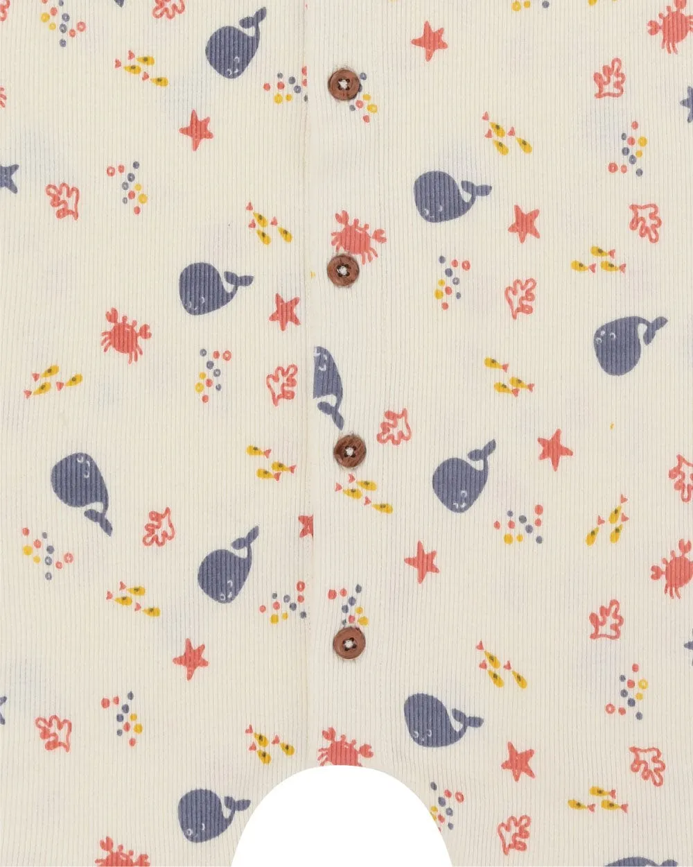 Cream Seaside Print Playsuit