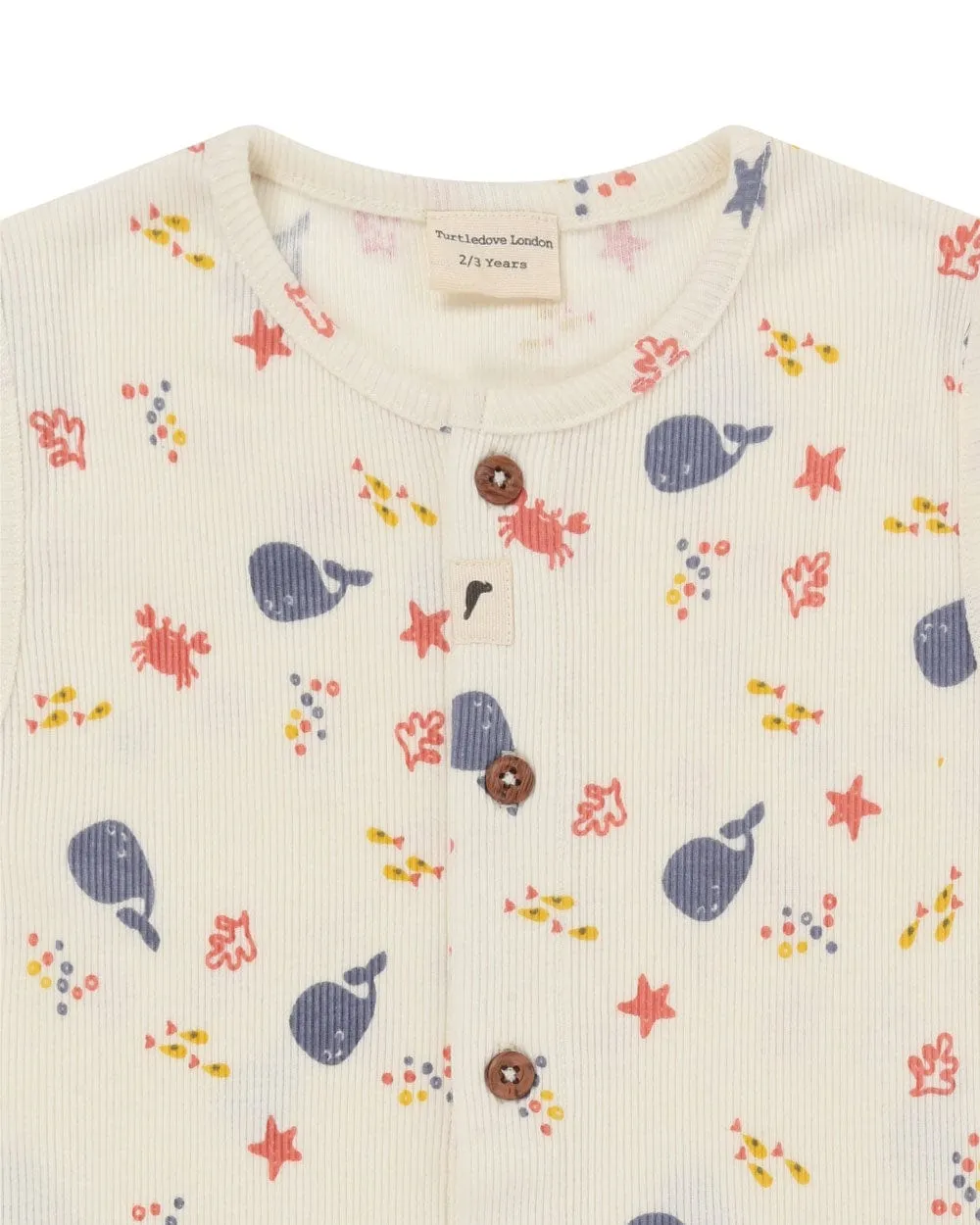 Cream Seaside Print Playsuit