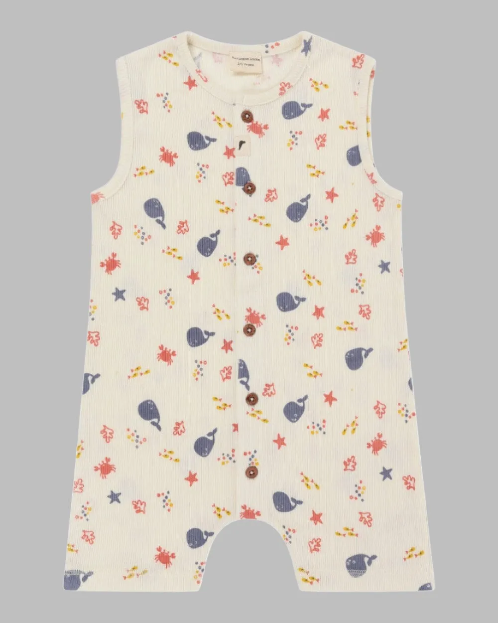 Cream Seaside Print Playsuit